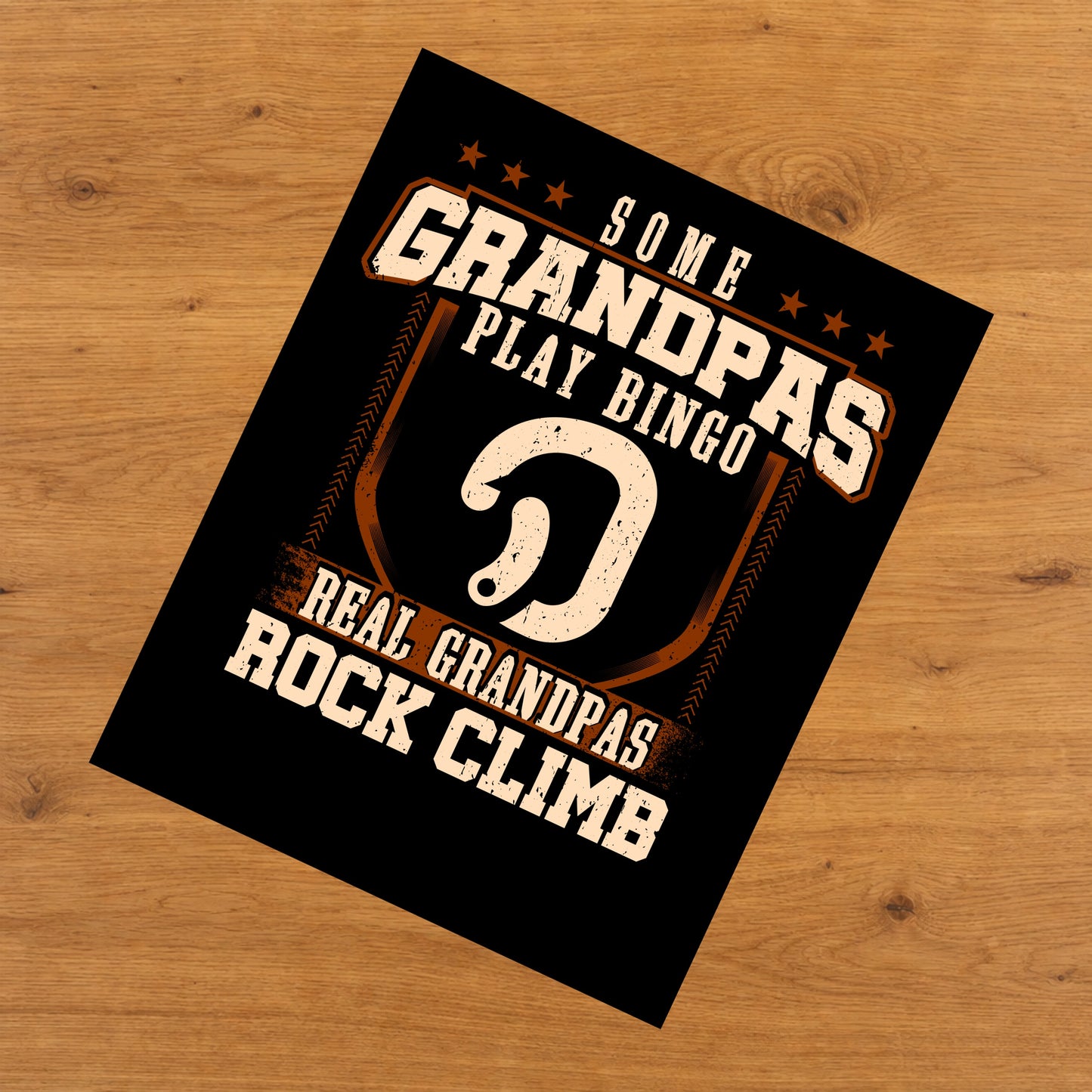 Some Grandpas Play Bingo Real Grandpas Rock Climb  8"x10" Wall Art Print