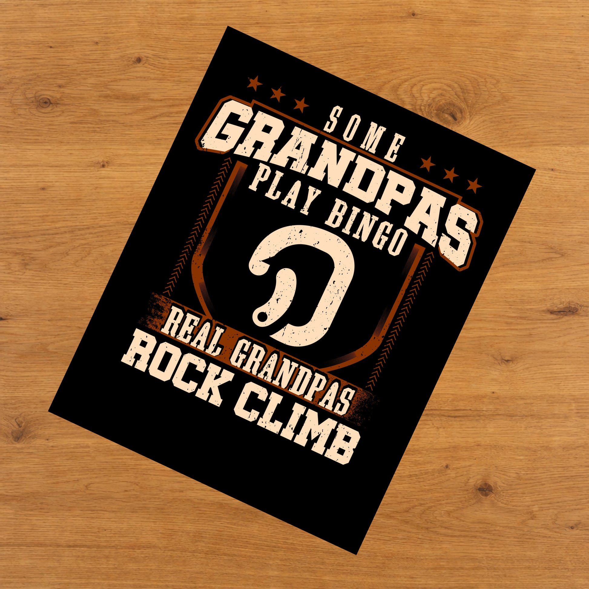 Some Grandpas Play Bingo Real Grandpas Rock Climb  8"x10" Wall Art Print