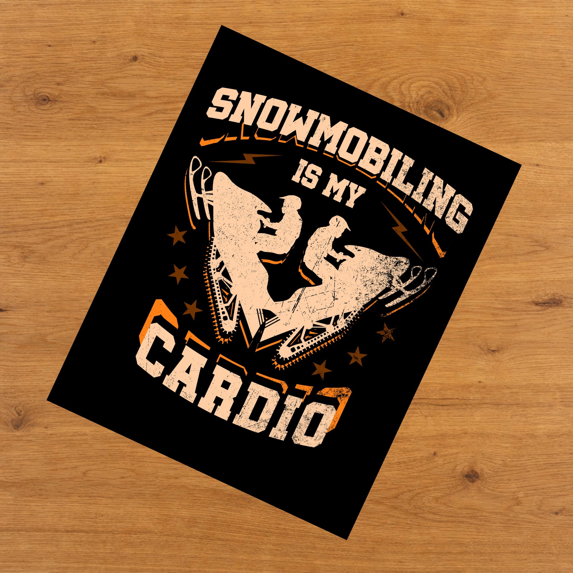 Snowmobiling Is My Cardio Funny Snowmobile 8"x10" Wall Art Print