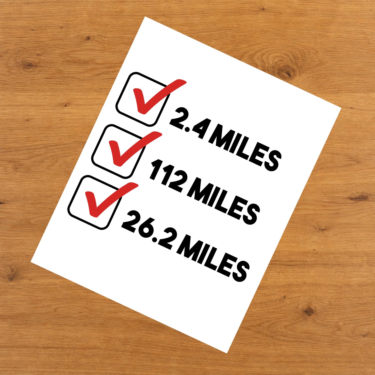 Triathlon Checklist Triathlete 8"x10" Wall Art Print
