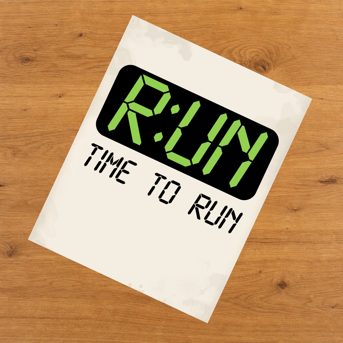 Run O'Clock Time To Run Funny Running Runner 8"x10" Wall Art Print