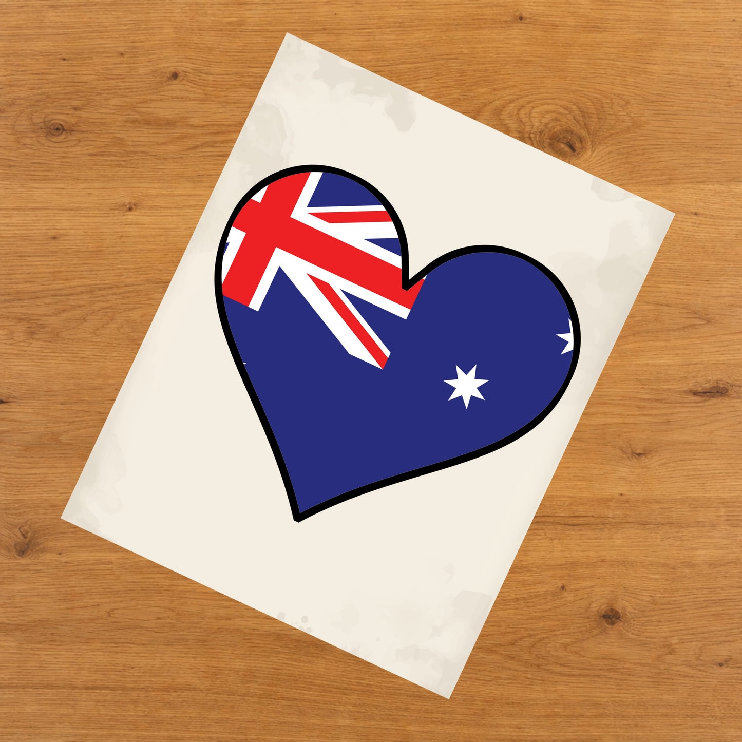 Australian Flag Heart Flag of Australia 8"x10" Wall Art Print