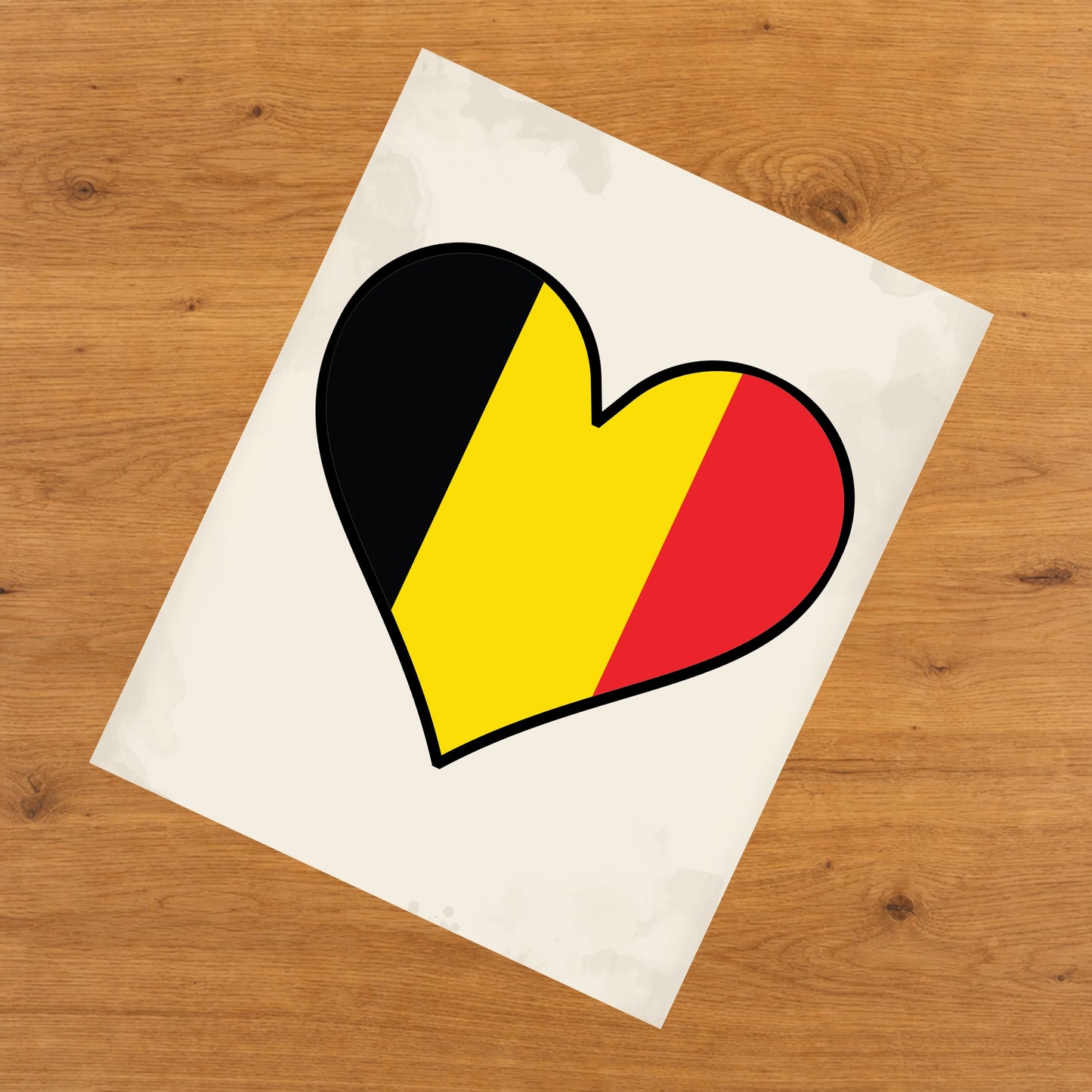 Belgian Flag Heart Flag of Belgium 8"x10" Wall Art Print