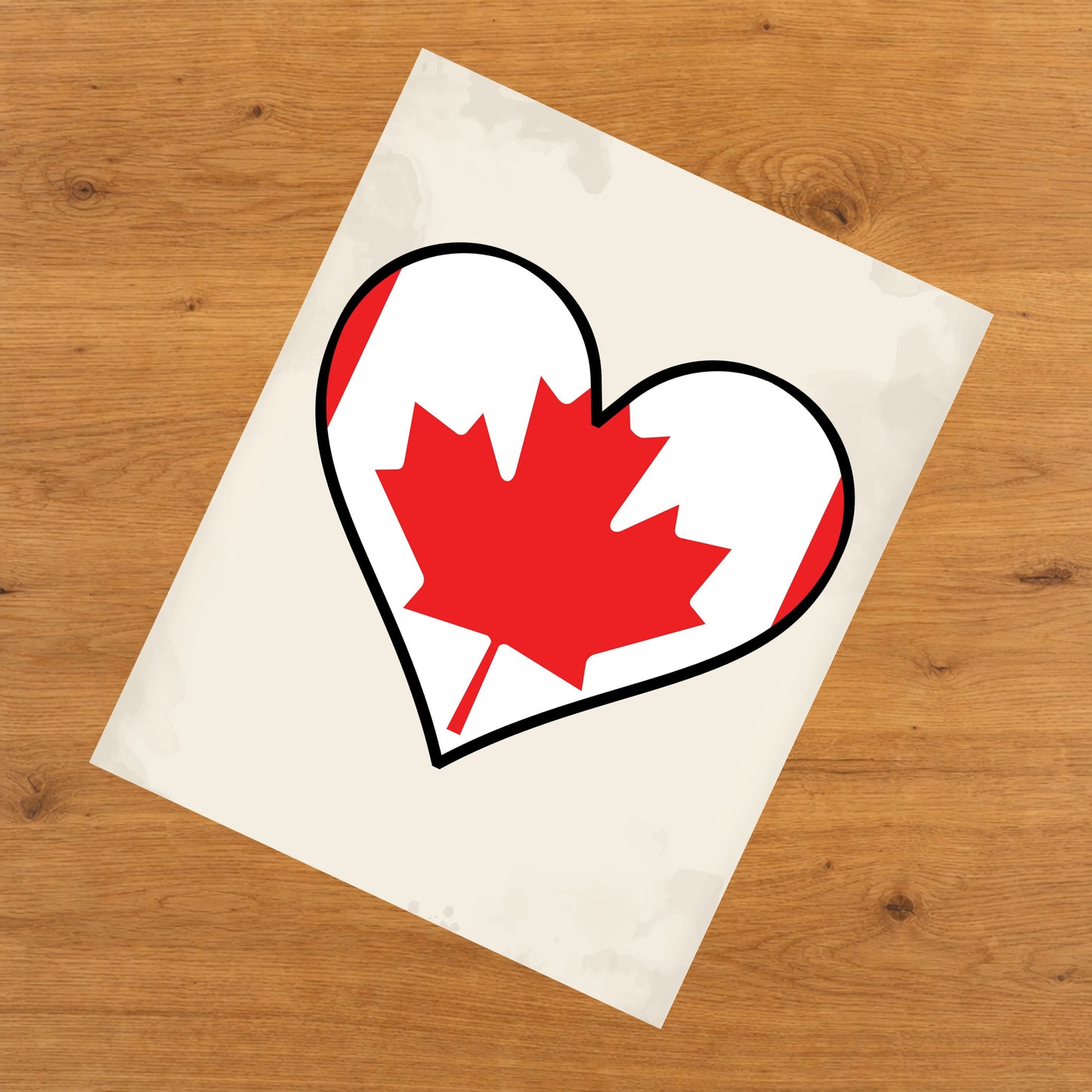 Canadian Flag Heart Flag of Canada 8"x10" Wall Art Print