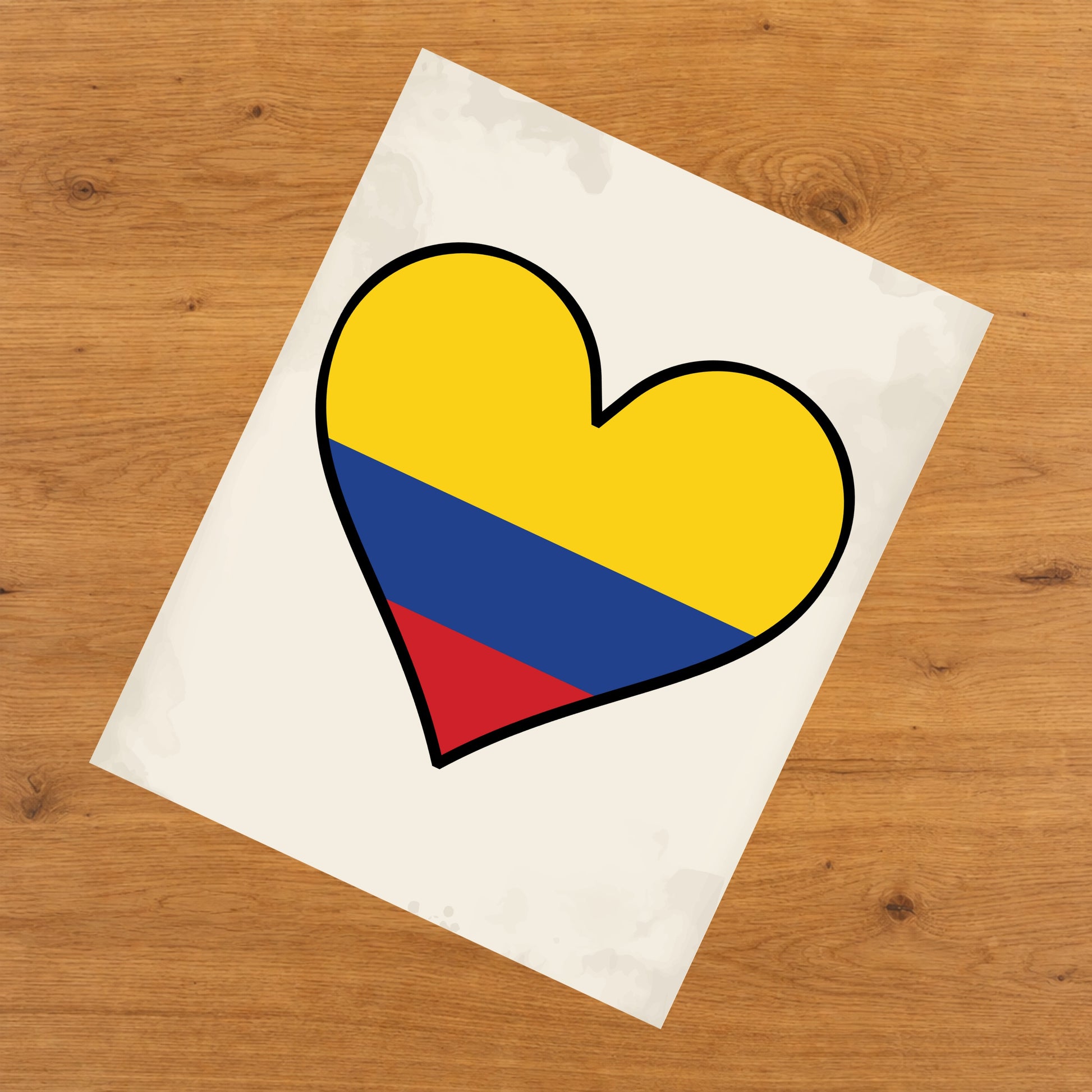 Colombian Flag Heart Flag of Colombia 8"x10" Wall Art Print