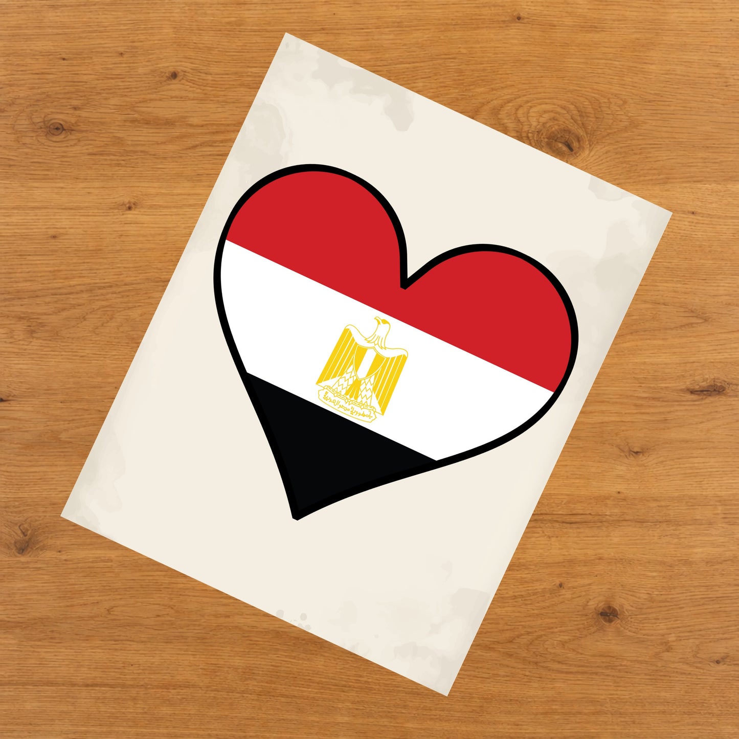 Egyptian Flag Heart Flag of Egypt 8"x10" Wall Art Print