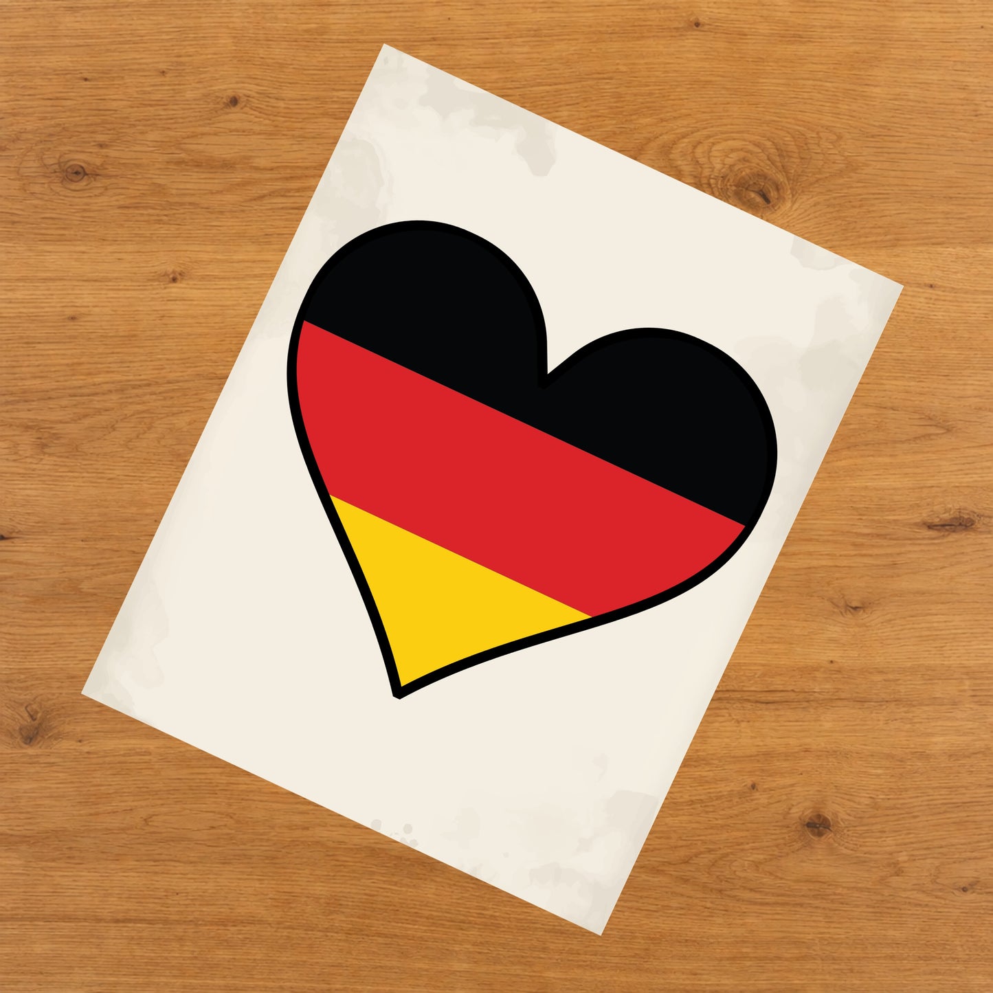 German Flag Heart Flag of Germany 8"x10" Wall Art Print