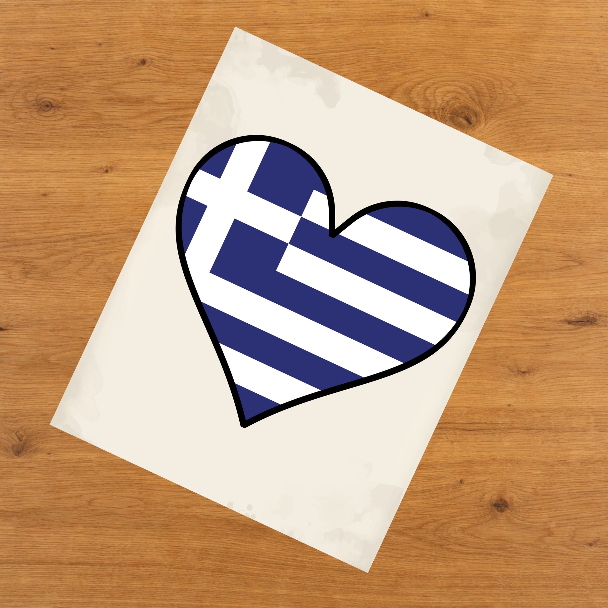 Greek Flag Heart Flag of Greece 8"x10" Wall Art Print