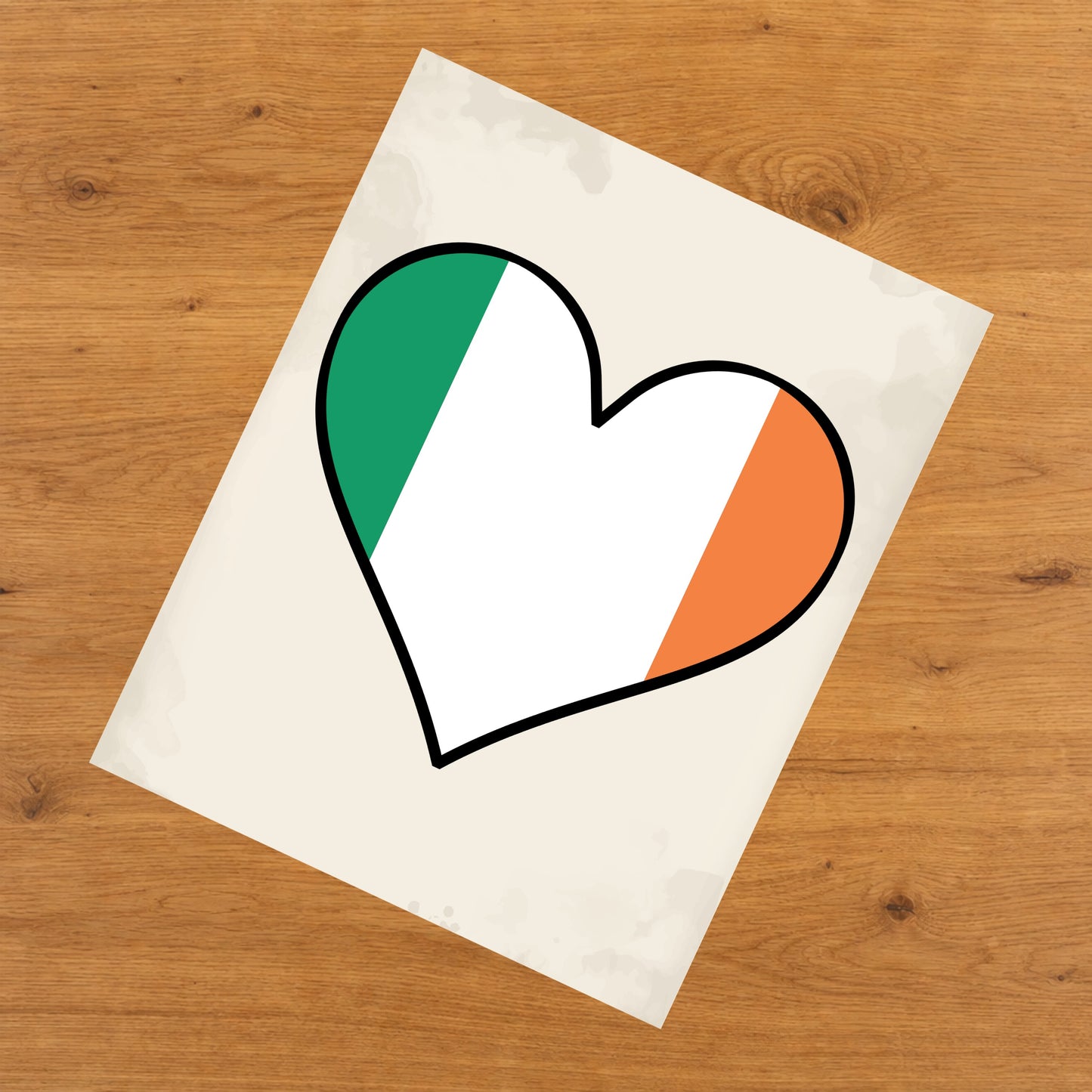 Irish Flag Heart Flag of Ireland 8"x10" Wall Art Print