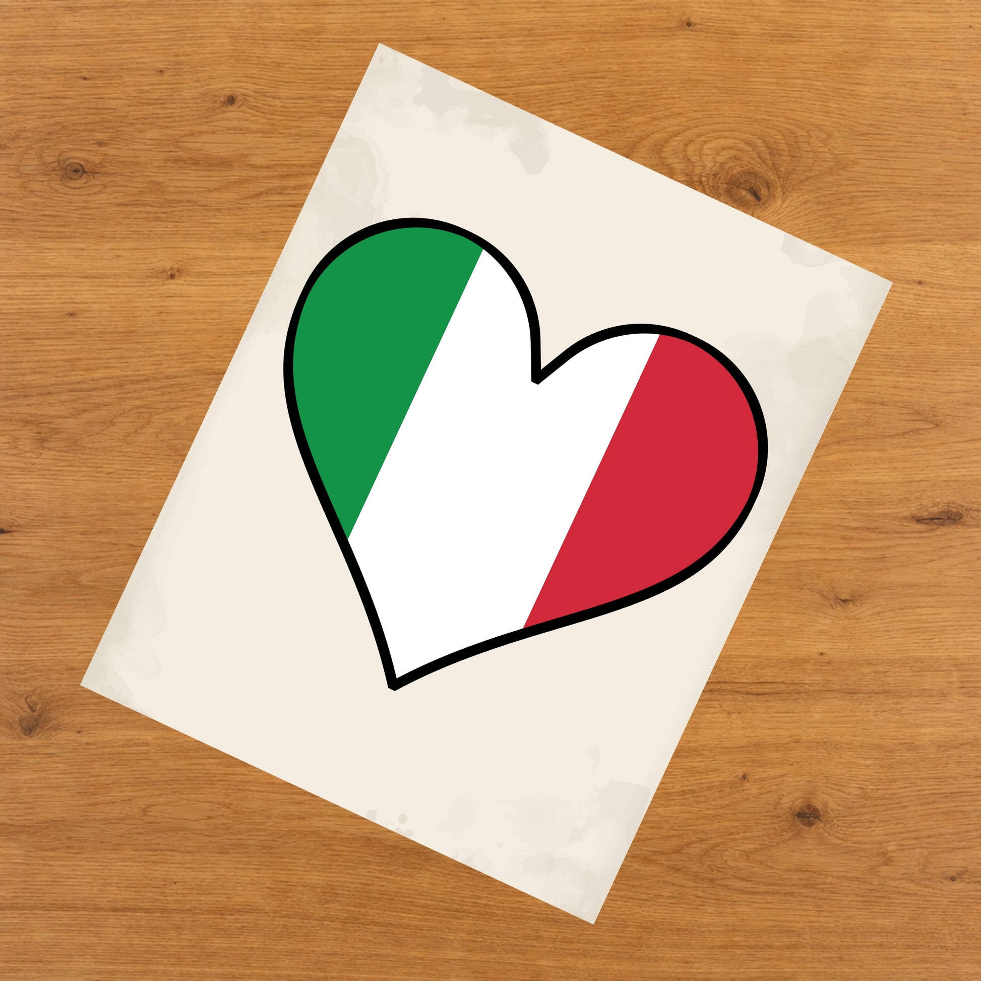 Italian Flag Heart Flag of Italy 8"x10" Wall Art Print