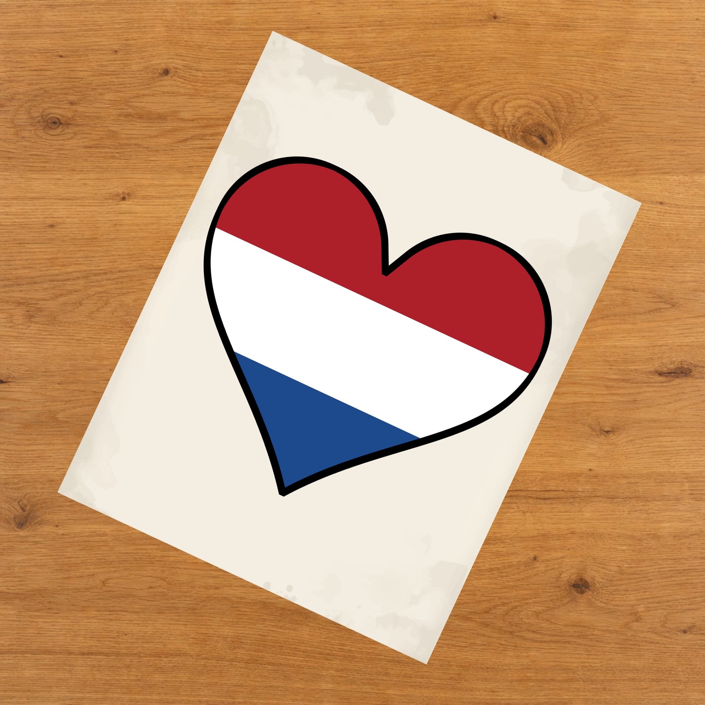 Dutch Flag Heart Flag of Netherlands 8"x10" Wall Art Print