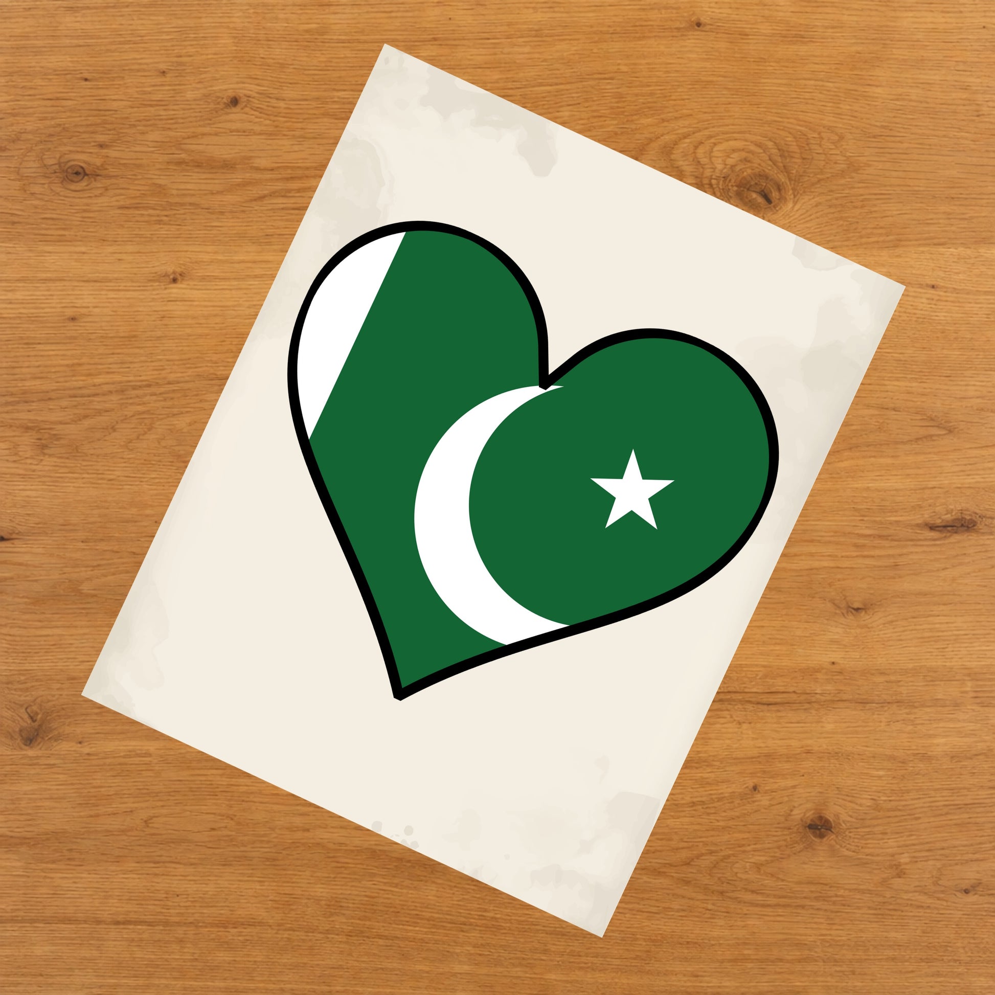 Pakistani Flag Heart Flag of Pakistan 8"x10" Wall Art Print
