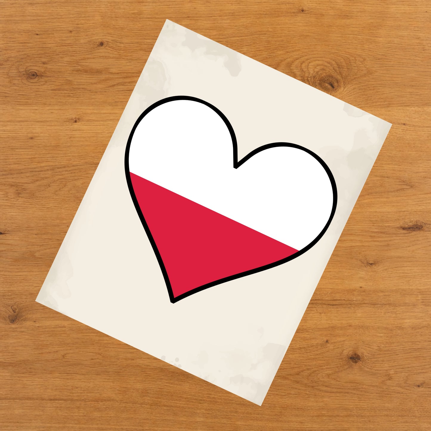 Polish Flag Heart Flag of Poland 8"x10" Wall Art Print