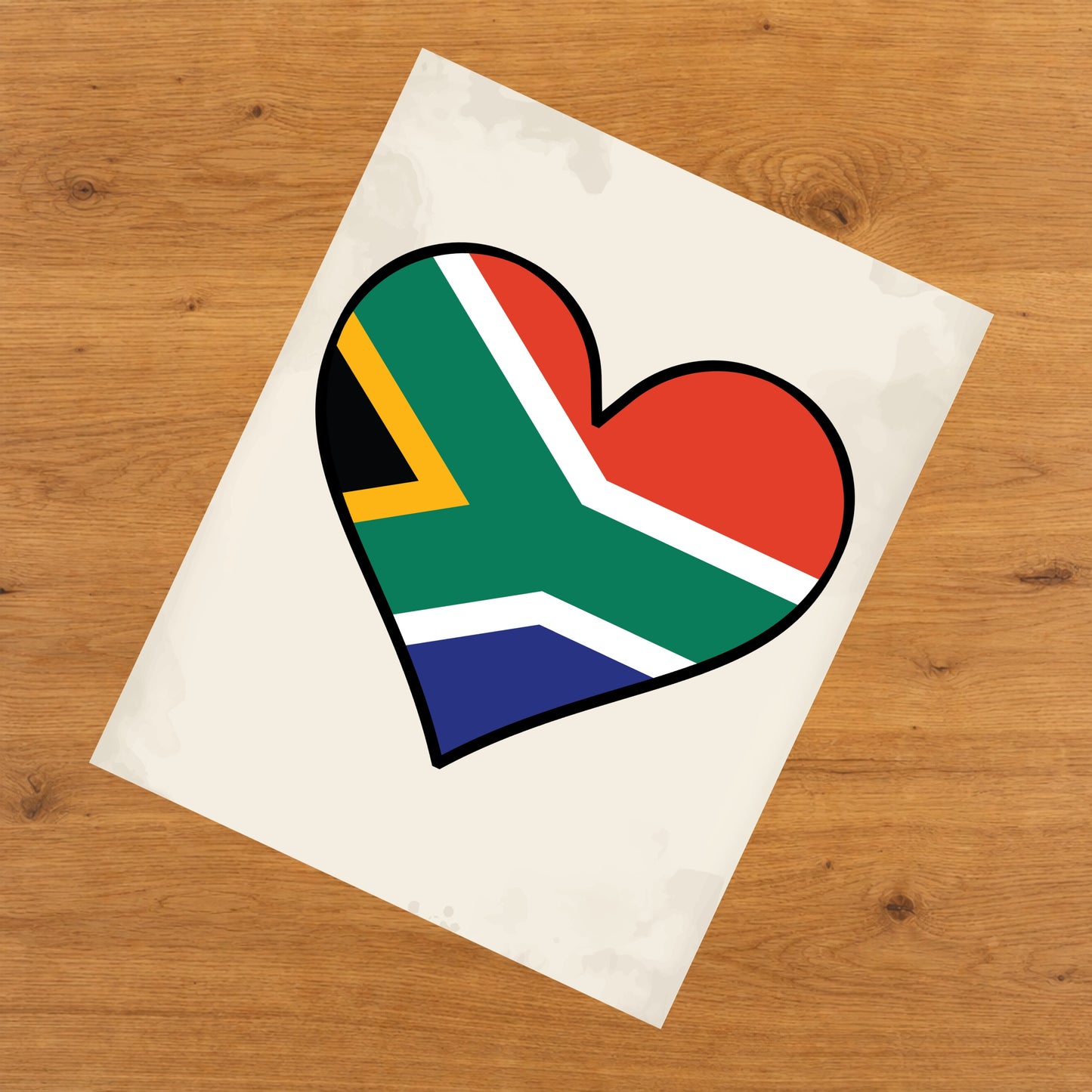 South African Flag Heart Flag of South Africa 8"x10" Wall Art Print