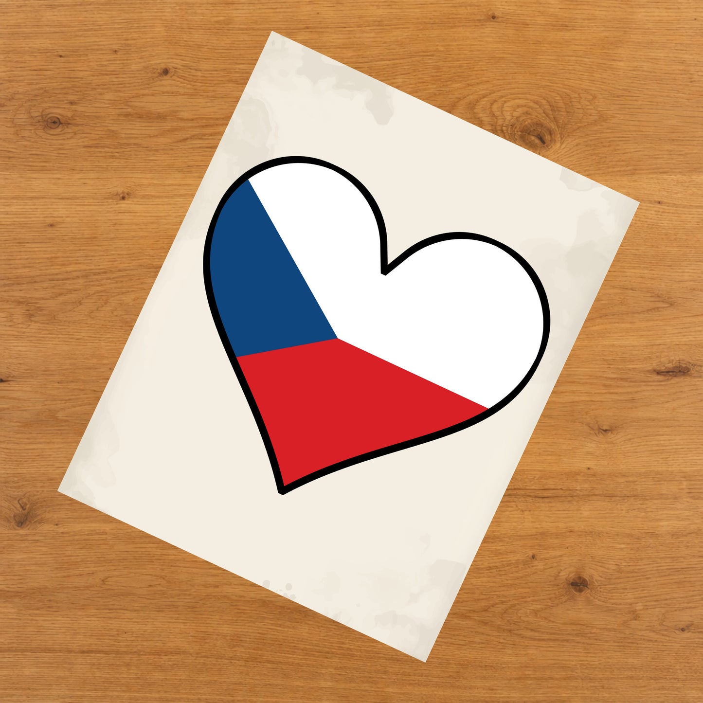 Czech Flag Heart Flag of Czech Republic 8"x10" Wall Art Print