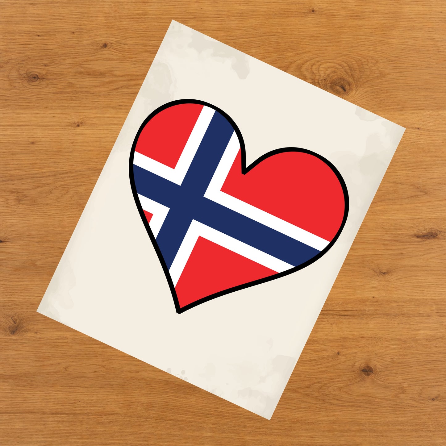 Norwegian Flag Heart Flag of Norway 8"x10" Wall Art Print