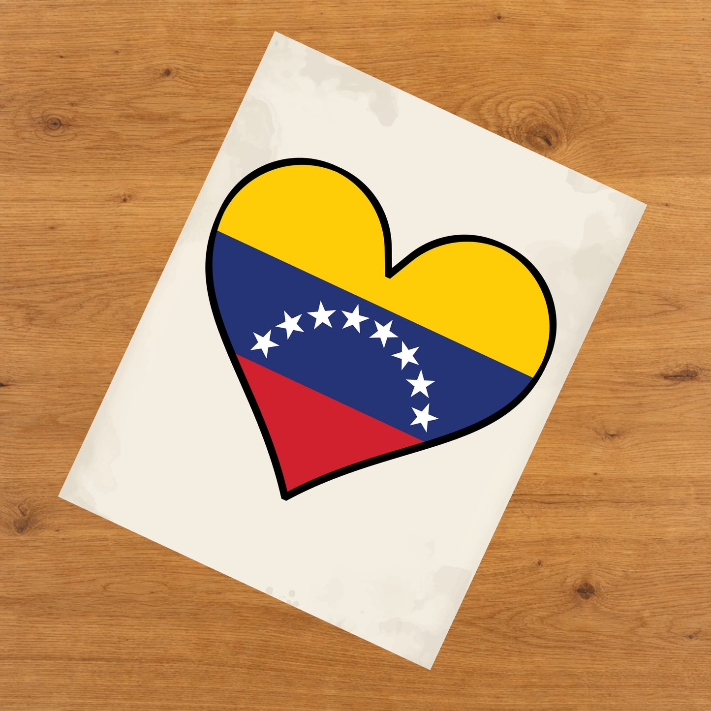Venezuelan Flag Heart Flag of Venezuela 8"x10" Wall Art Print