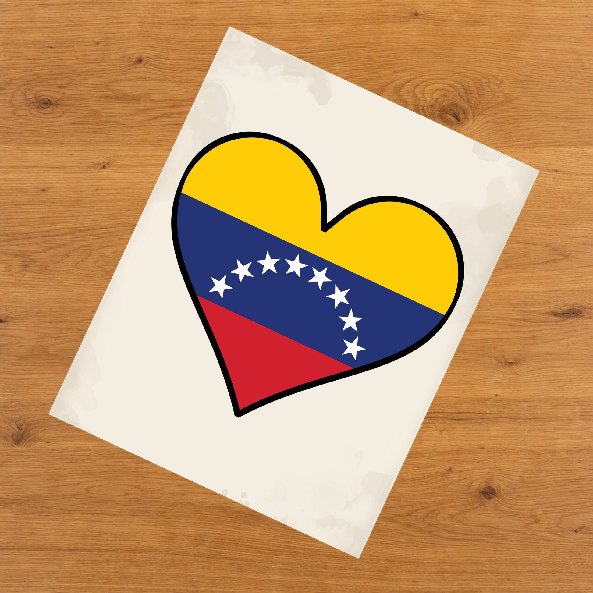 Venezuelan Flag Heart Flag of Venezuela 8"x10" Wall Art Print