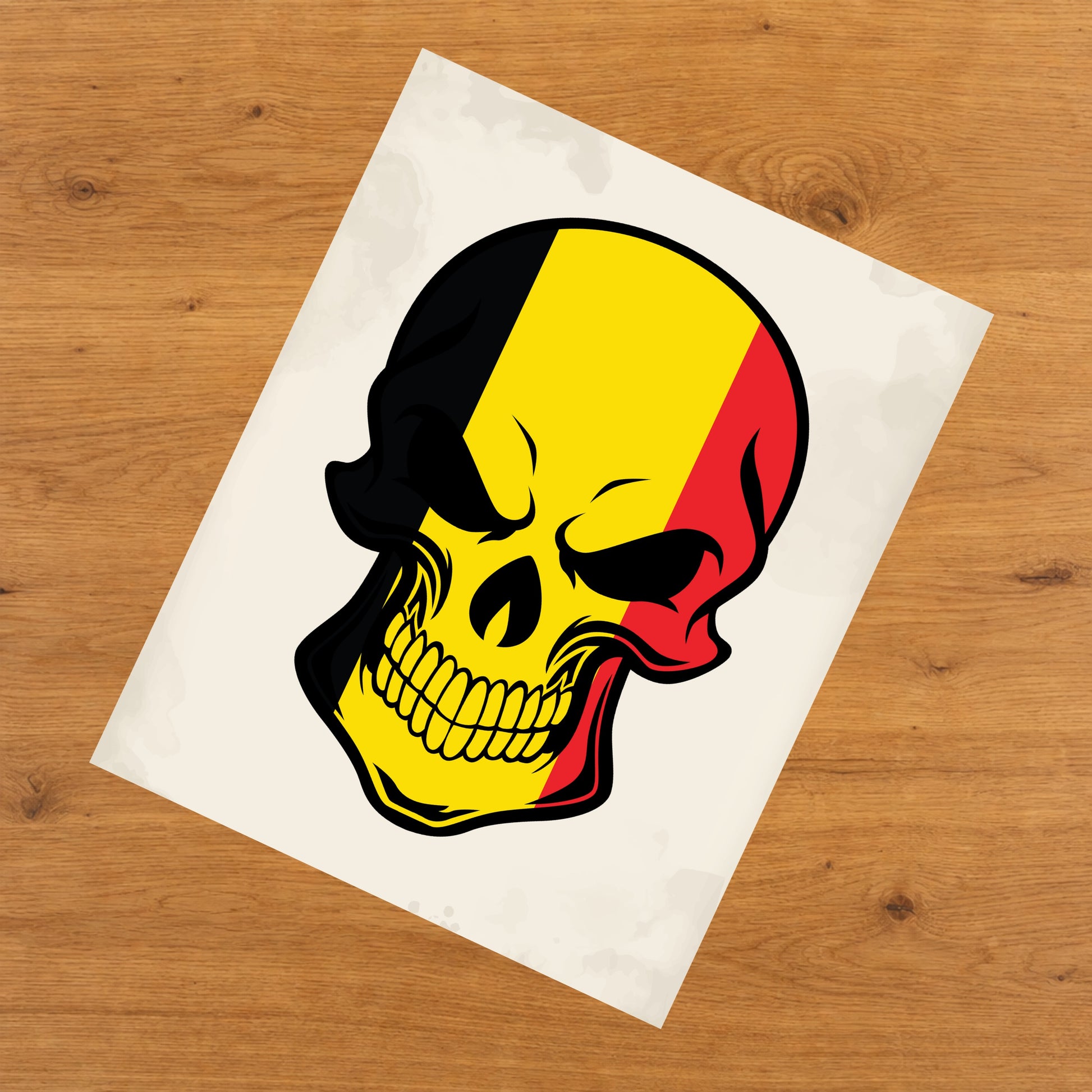 Belgian Flag Belgium Skull Cool 8"x10" Wall Art Print