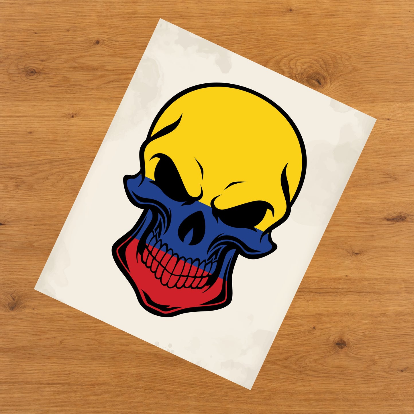 Colombian Flag Colombia Skull Cool 8"x10" Wall Art Print
