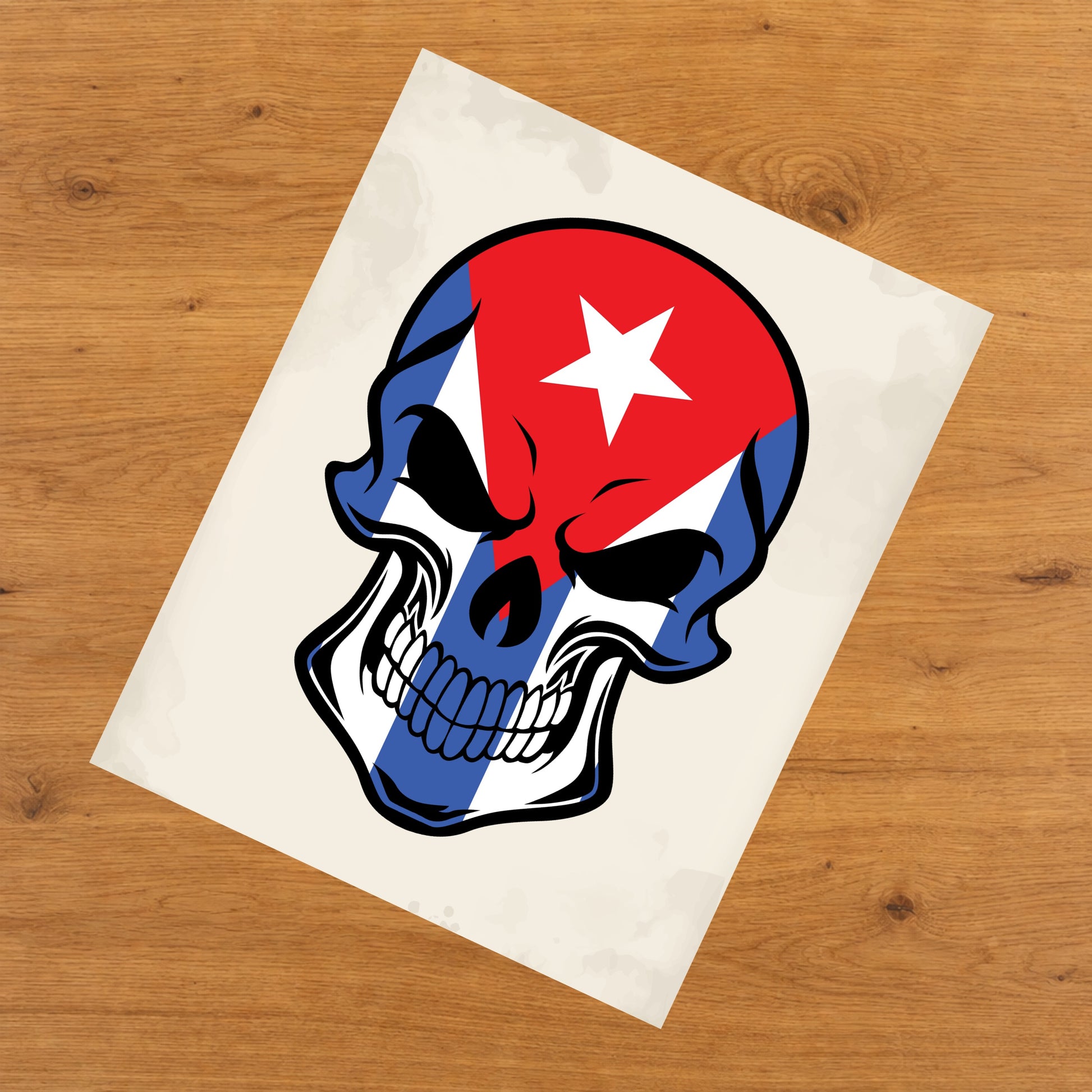 Cuban Flag Cuba Skull Cool 8"x10" Wall Art Print
