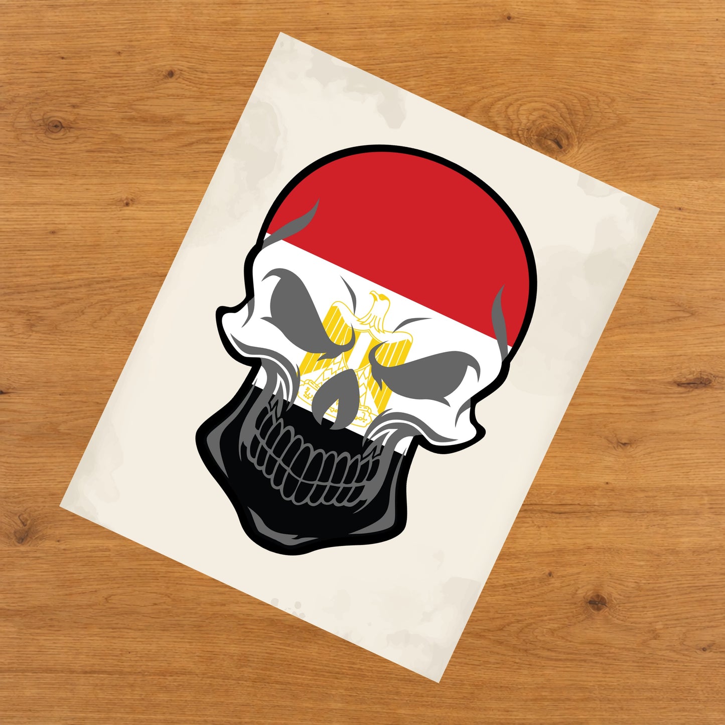 Egyptian Flag Egypt Skull Cool 8"x10" Wall Art Print
