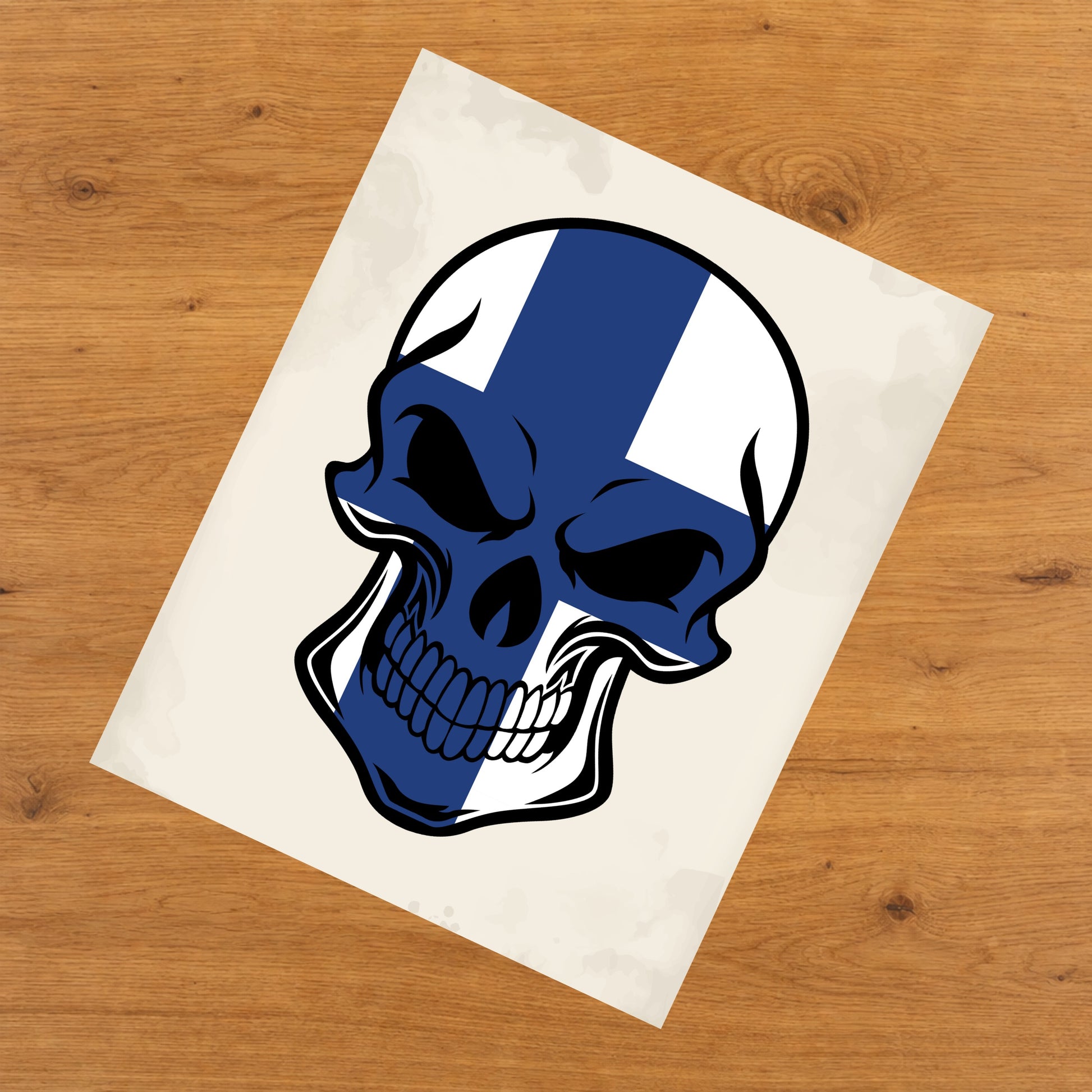 Finnish Flag Finland Skull Cool 8"x10" Wall Art Print