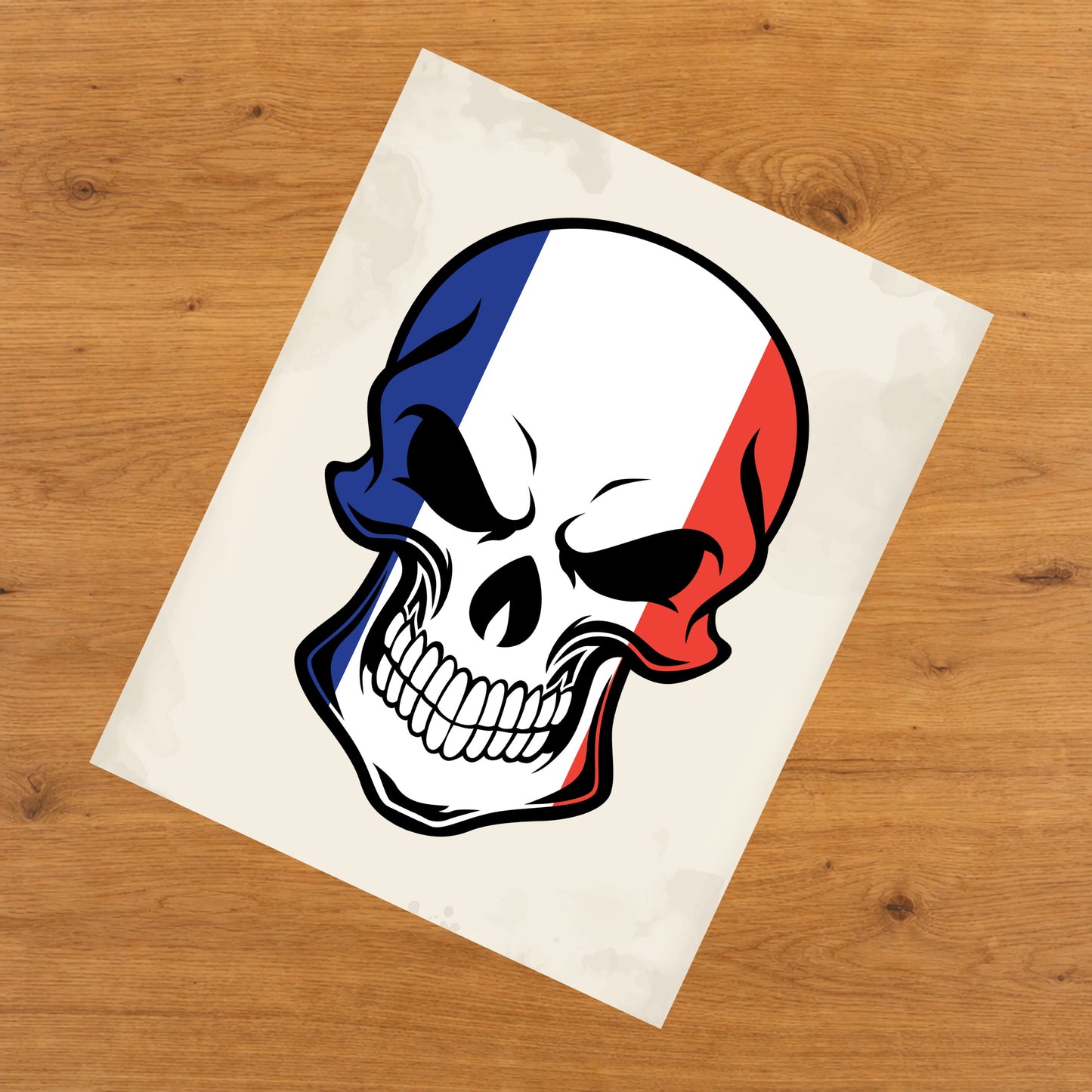 French Flag France Skull Cool 8"x10" Wall Art Print