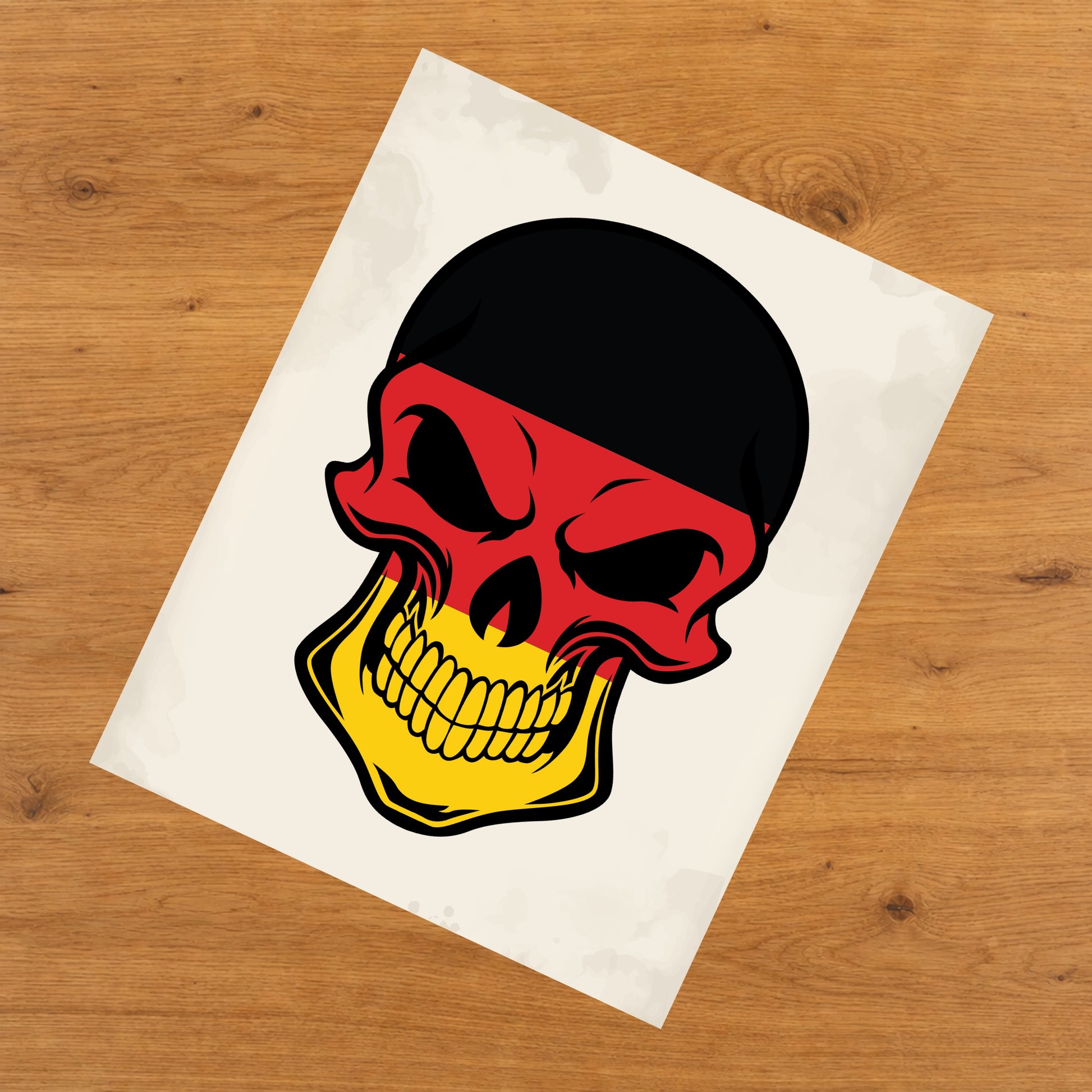 German Flag Germany Skull Cool 8"x10" Wall Art Print