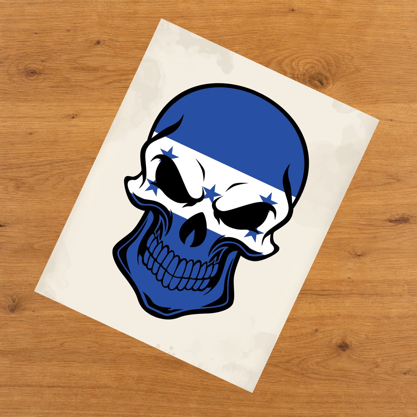 Honduran Flag Honduras Skull Cool 8"x10" Wall Art Print