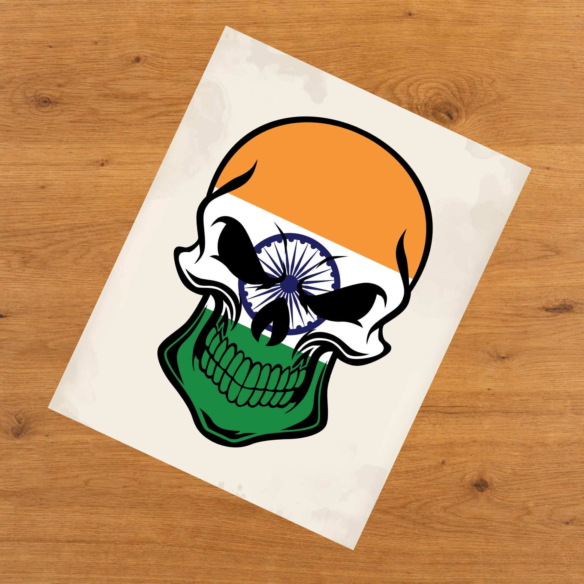 Indian Flag India Skull Cool 8"x10" Wall Art Print