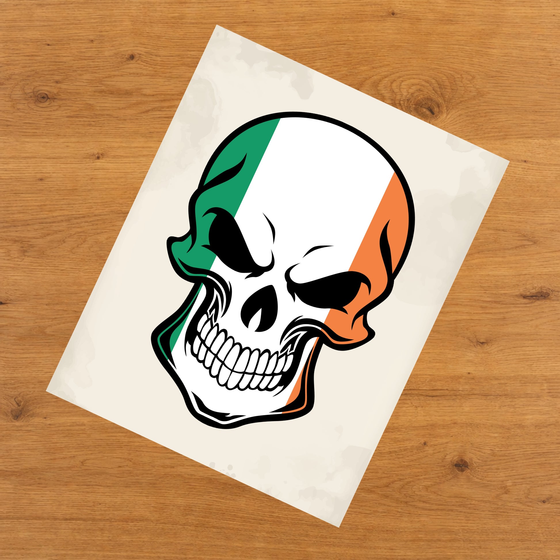 Irish Flag Ireland Skull Cool 8"x10" Wall Art Print