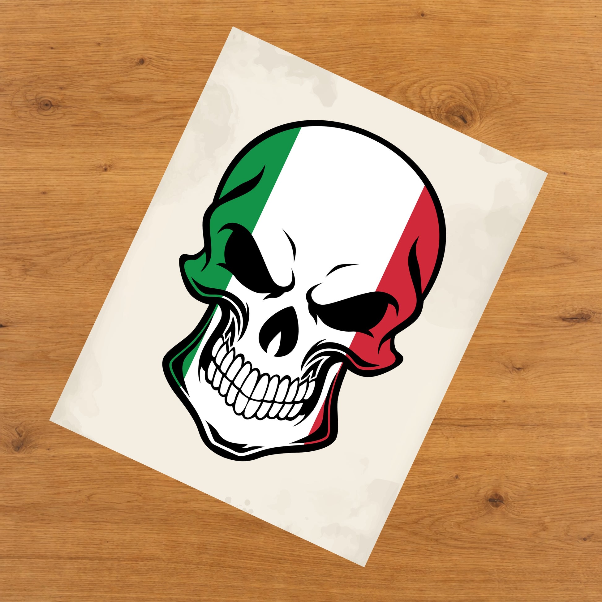 Italian Flag Italy Skull Cool 8"x10" Wall Art Print