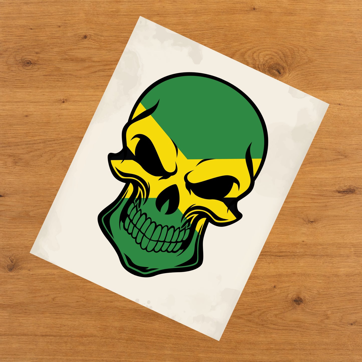 Jamaican Flag Jamaica Skull Cool 8"x10" Wall Art Print
