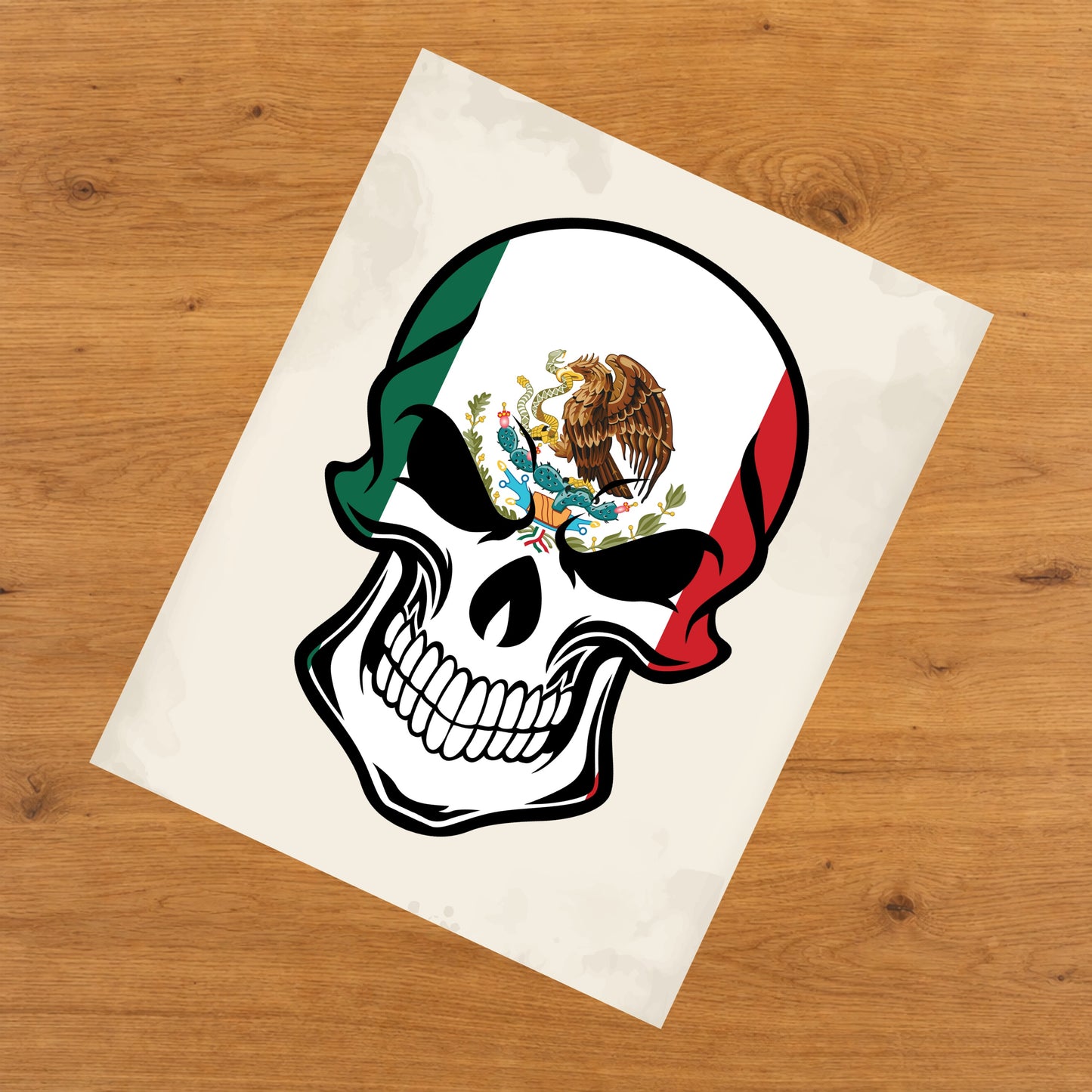 Mexican Flag Mexico Skull Cool 8"x10" Wall Art Print
