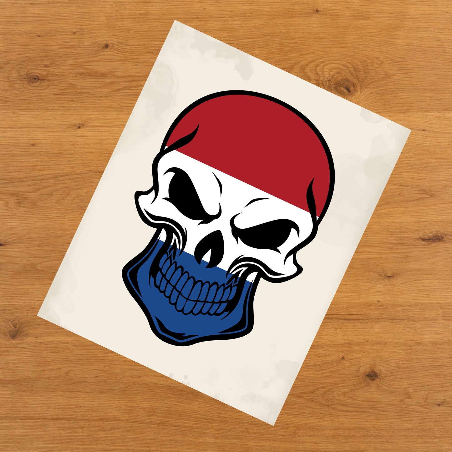 Dutch Flag Netherlands Skull Cool 8"x10" Wall Art Print