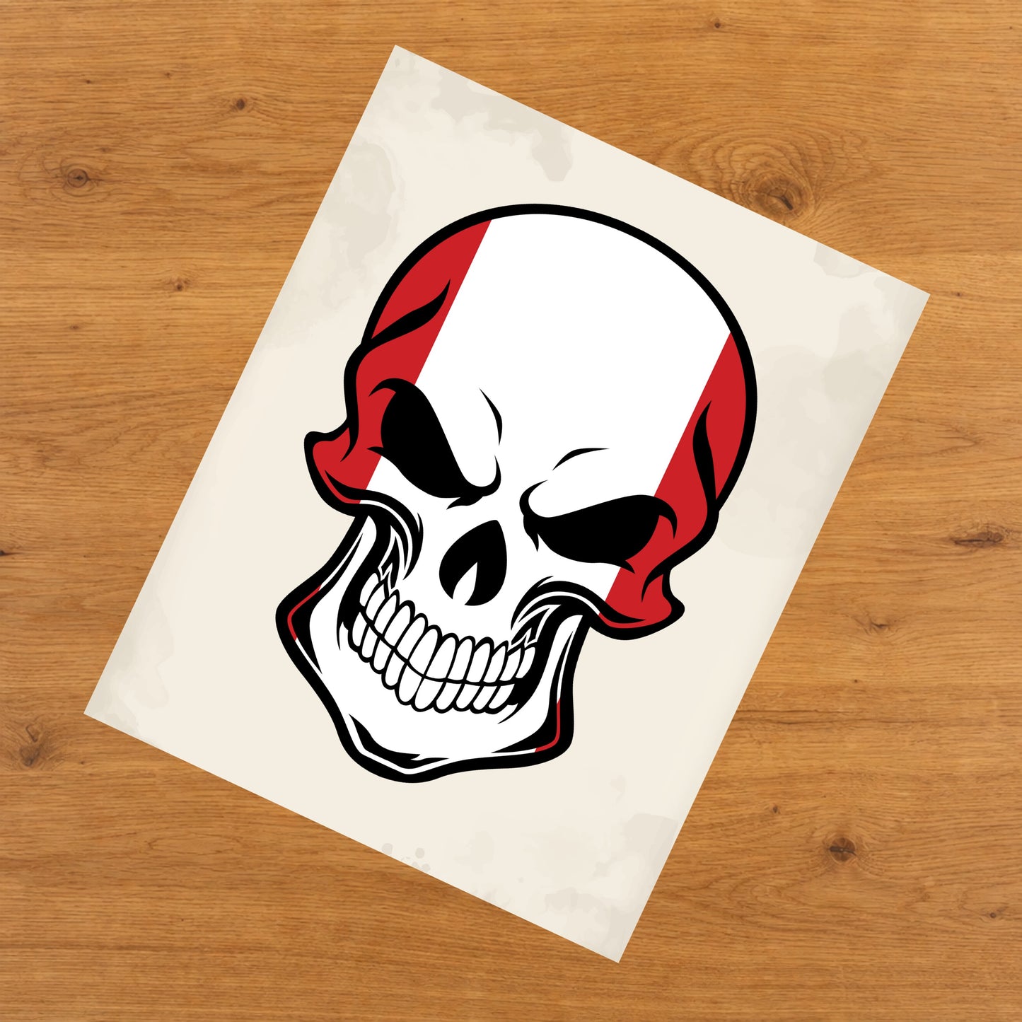 Peruvian Flag Peru Skull Cool 8"x10" Wall Art Print