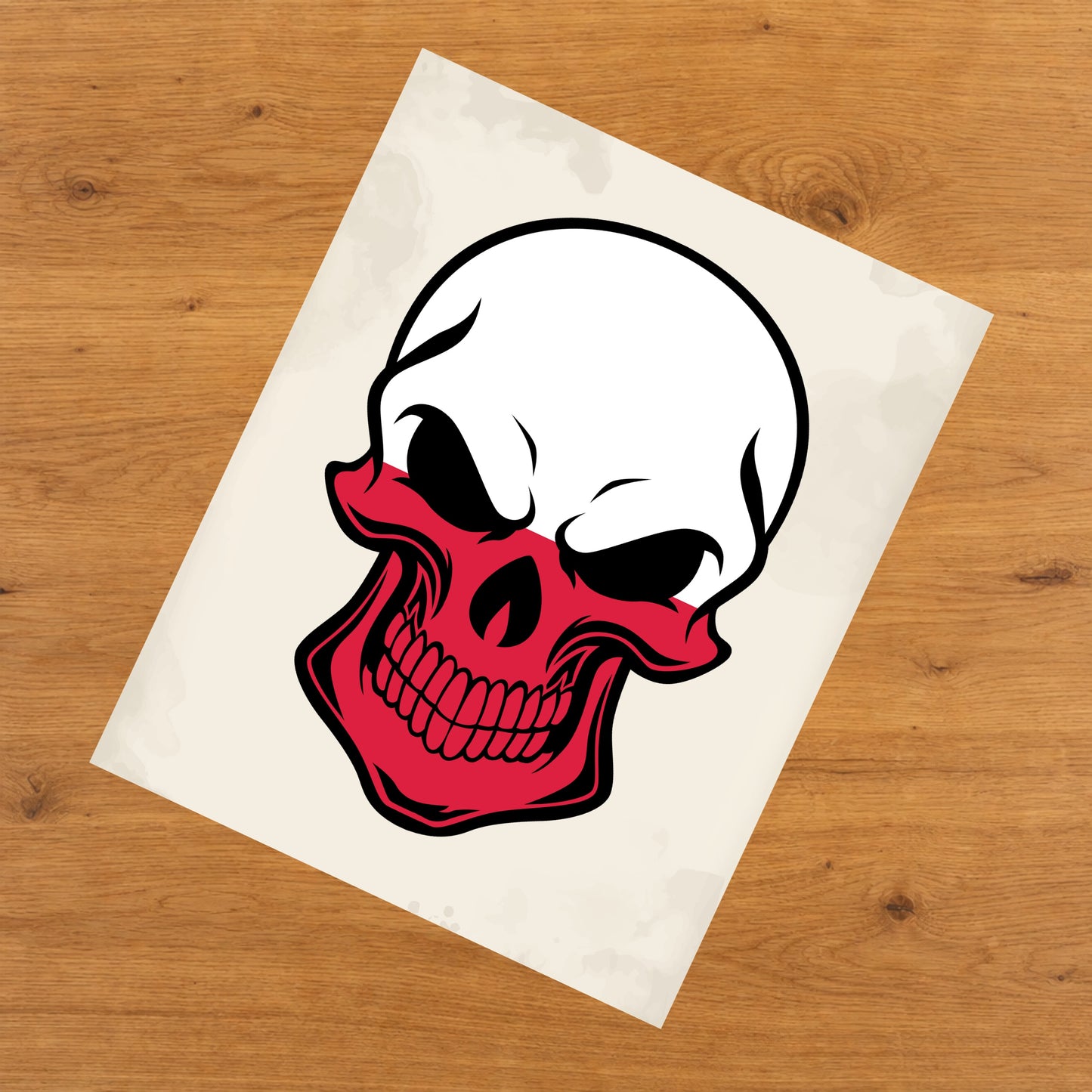 Polish Flag Poland Skull Cool 8"x10" Wall Art Print
