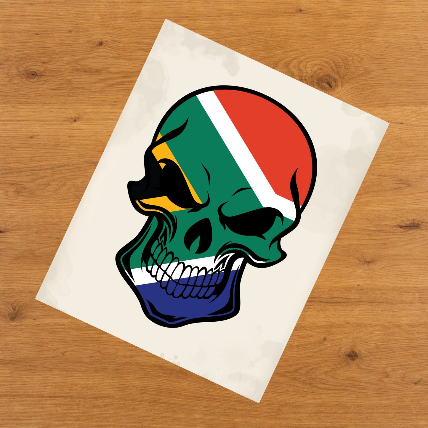 South African Flag South Africa Skull Cool 8"x10" Wall Art Print