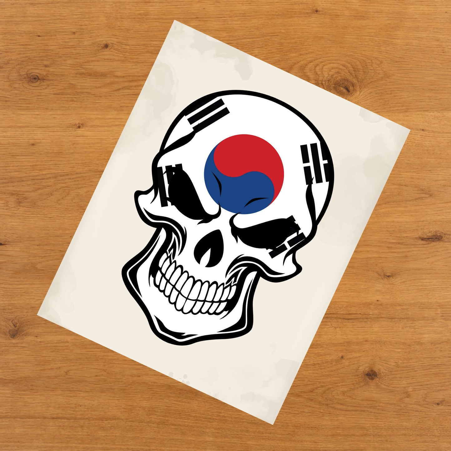 Korean Flag South Korea Skull Cool 8"x10" Wall Art Print