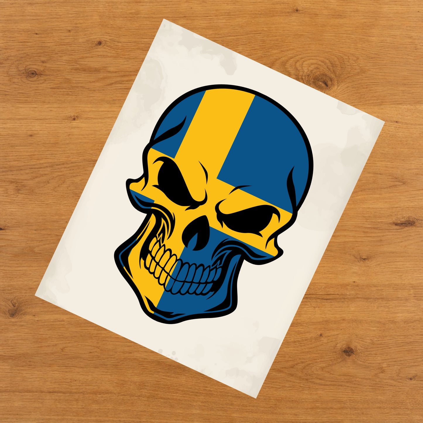 Swedish Flag Sweden Skull Cool 8"x10" Wall Art Print