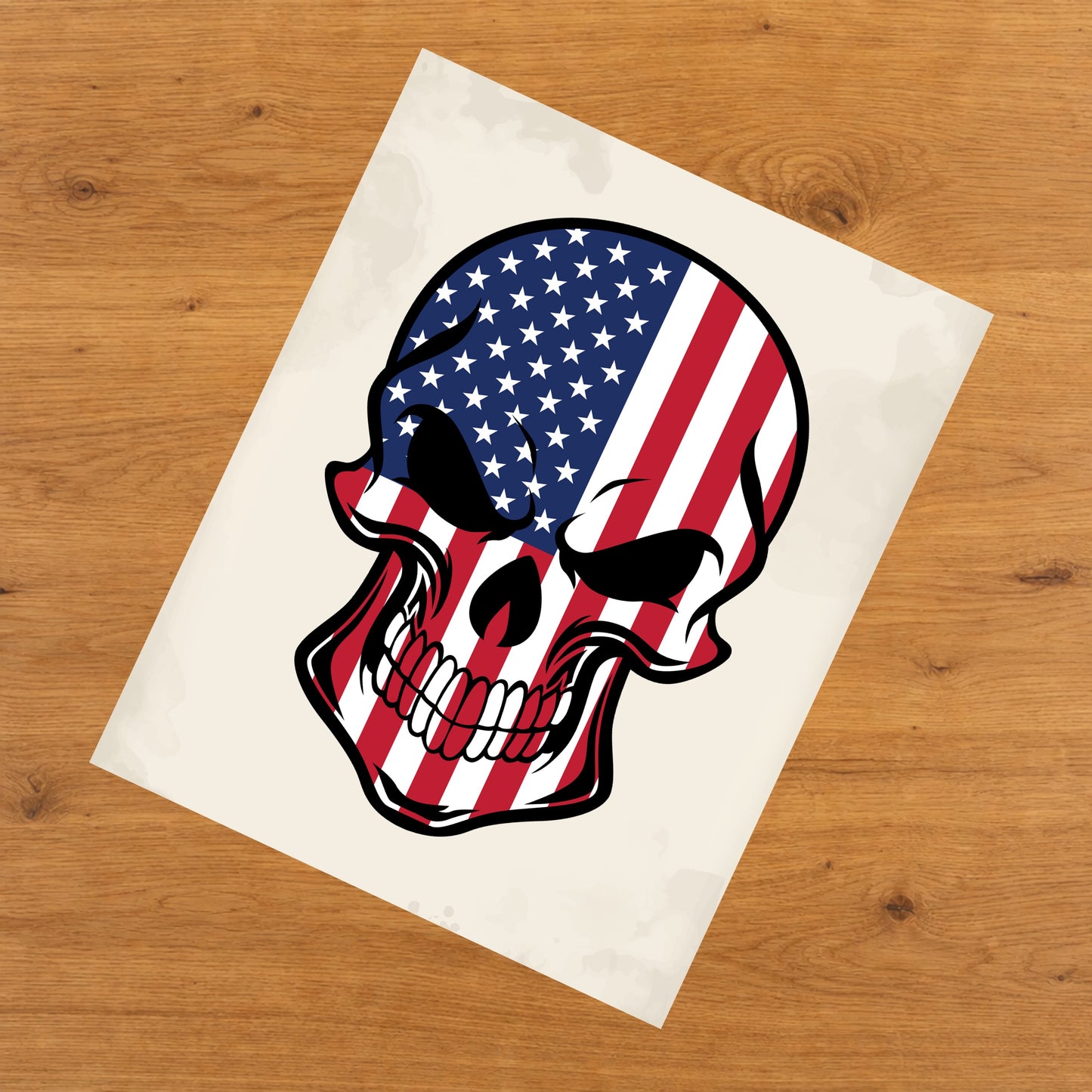 American Flag America Skull Cool 8"x10" Wall Art Print