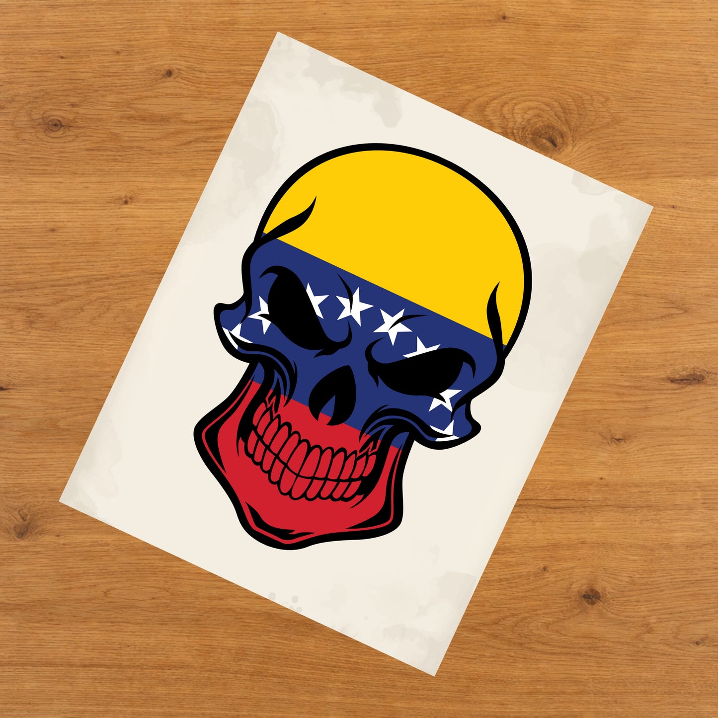 Venezuelan Flag Venezuela Skull Cool 8"x10" Wall Art Print