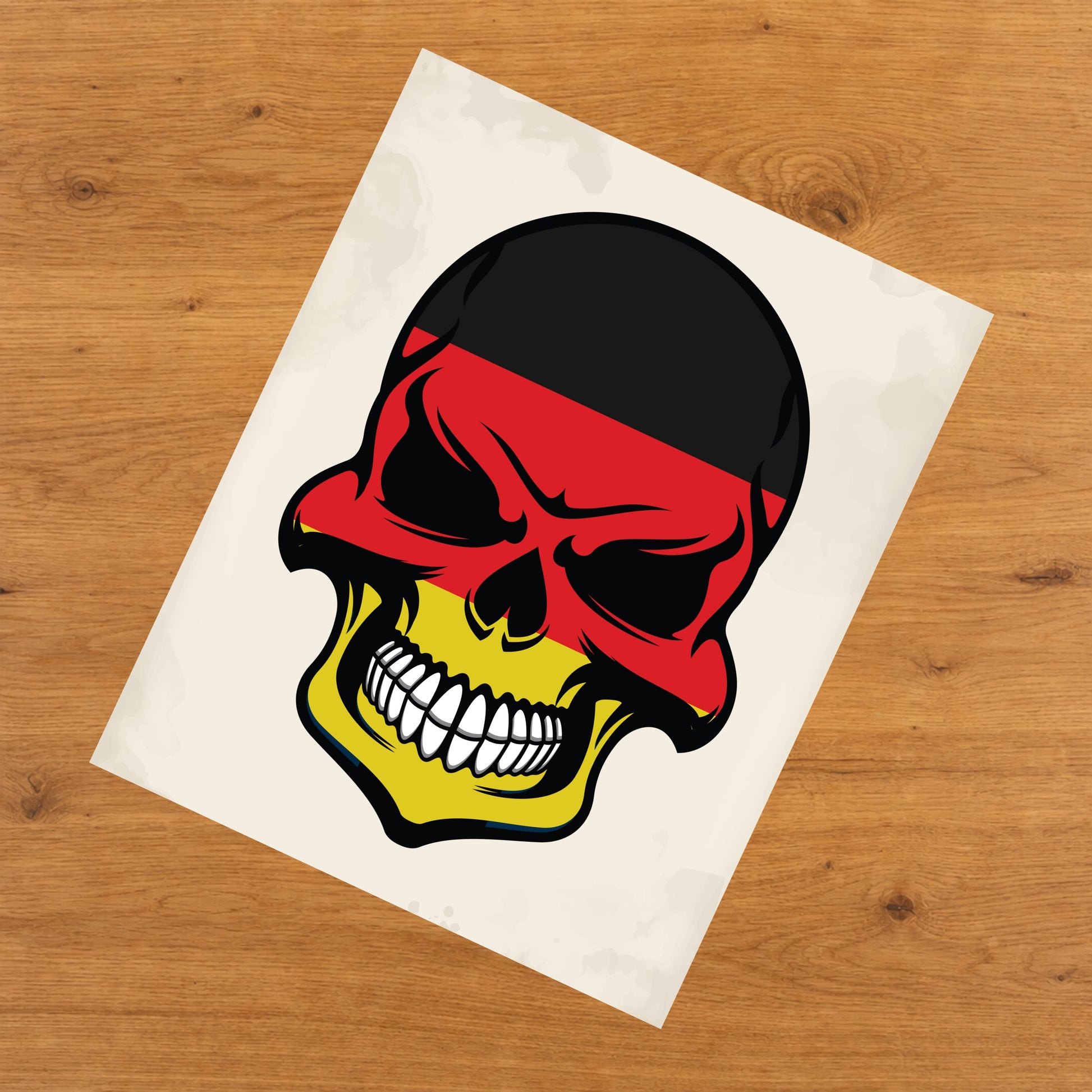 German Flag Skull Cool Germany Skull 8"x10" Wall Art Print