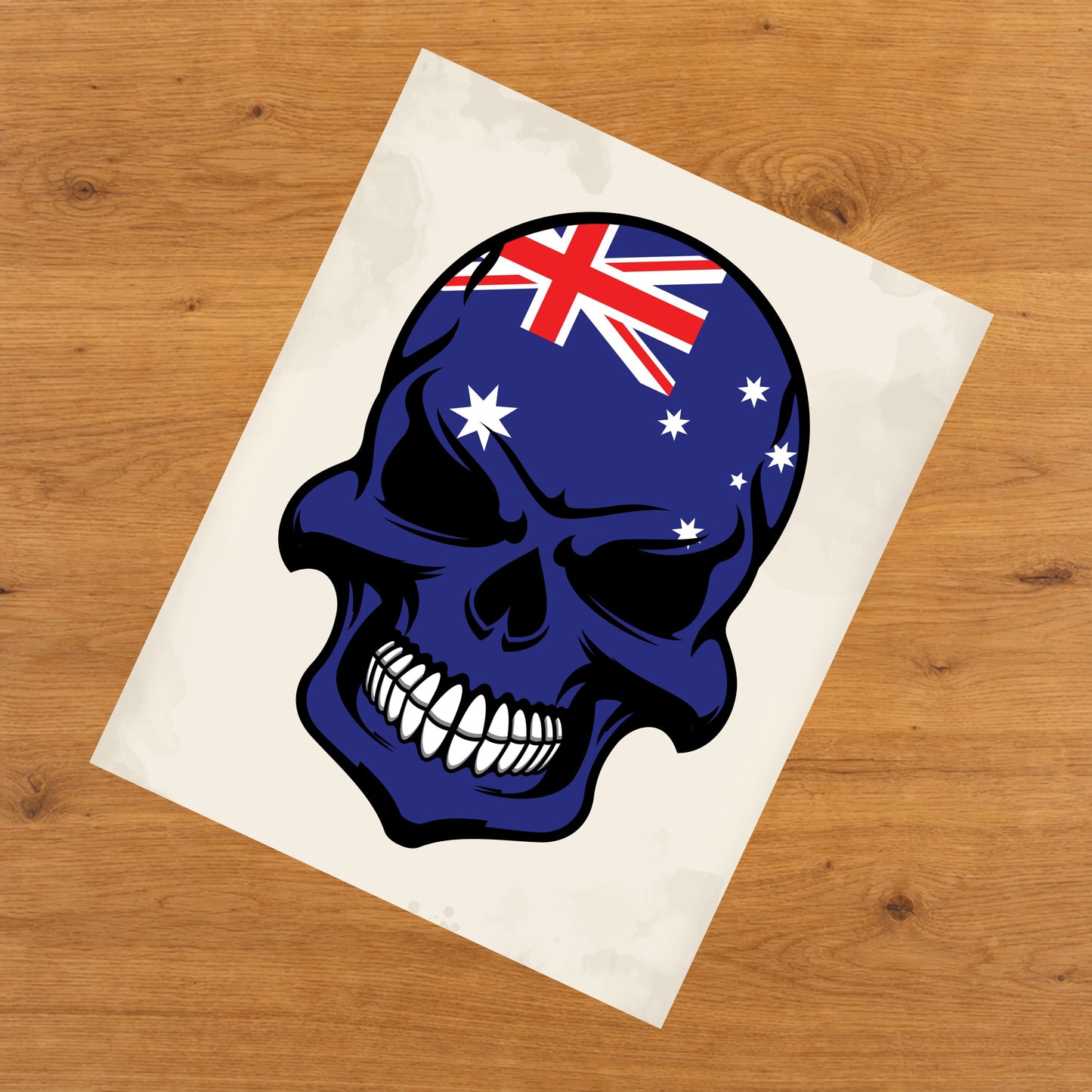 Australian Flag Skull Cool Australia Skull 8"x10" Wall Art Print