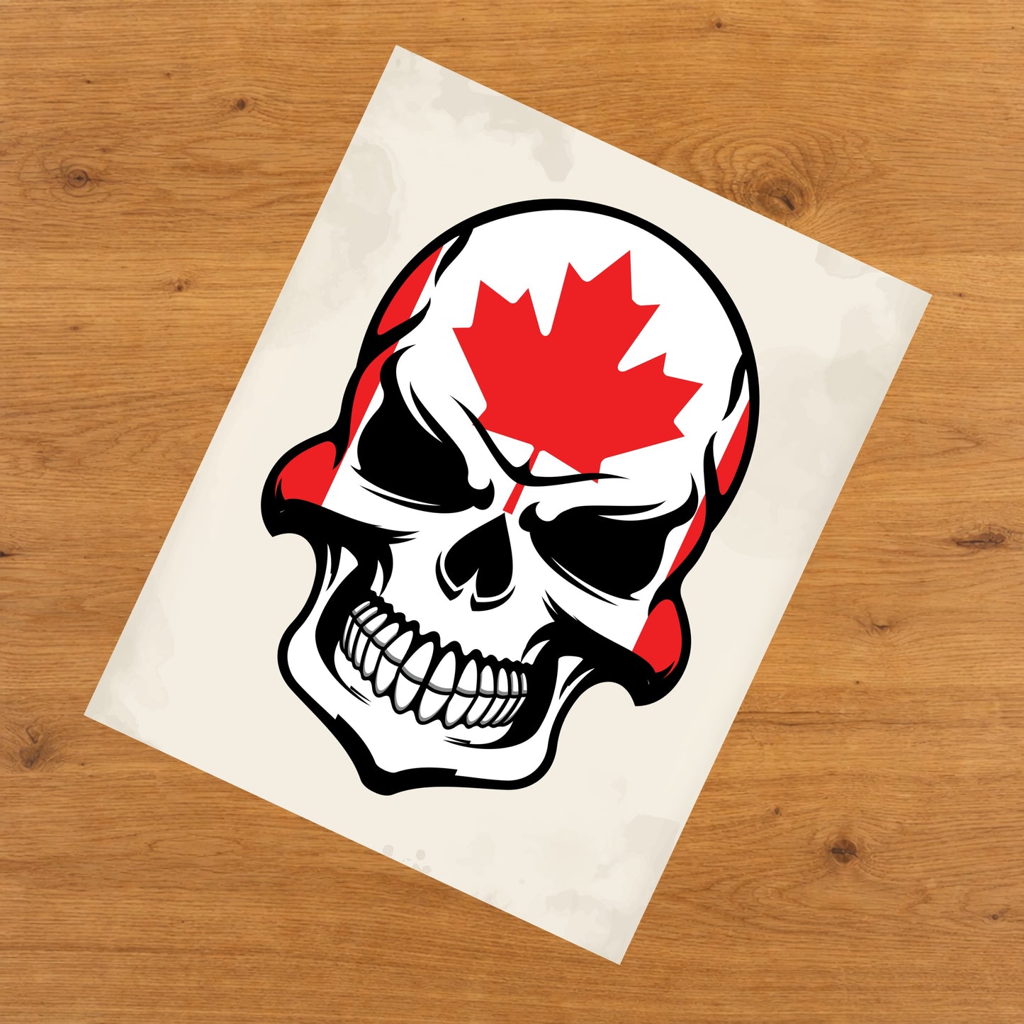 Canadian Flag Skull Cool Canada Skull 8"x10" Wall Art Print