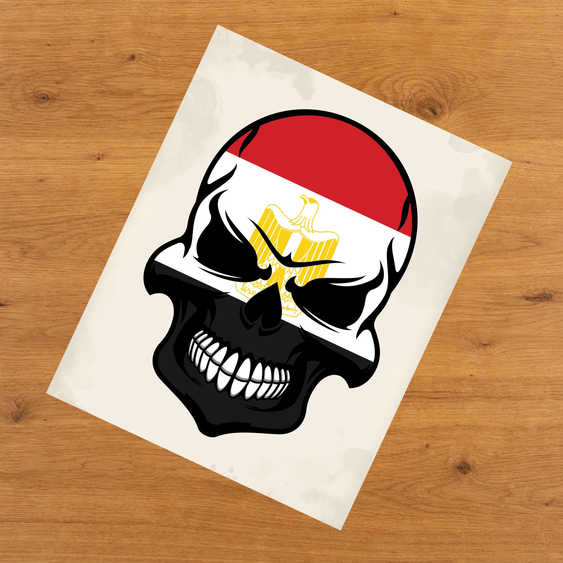 Egyptian Flag Skull Cool Egypt Skull 8"x10" Wall Art Print