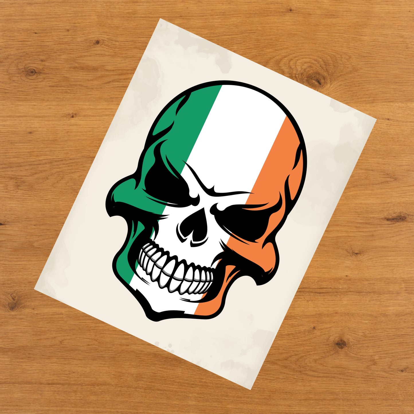 Irish Flag Skull Cool Ireland Skull 8"x10" Wall Art Print