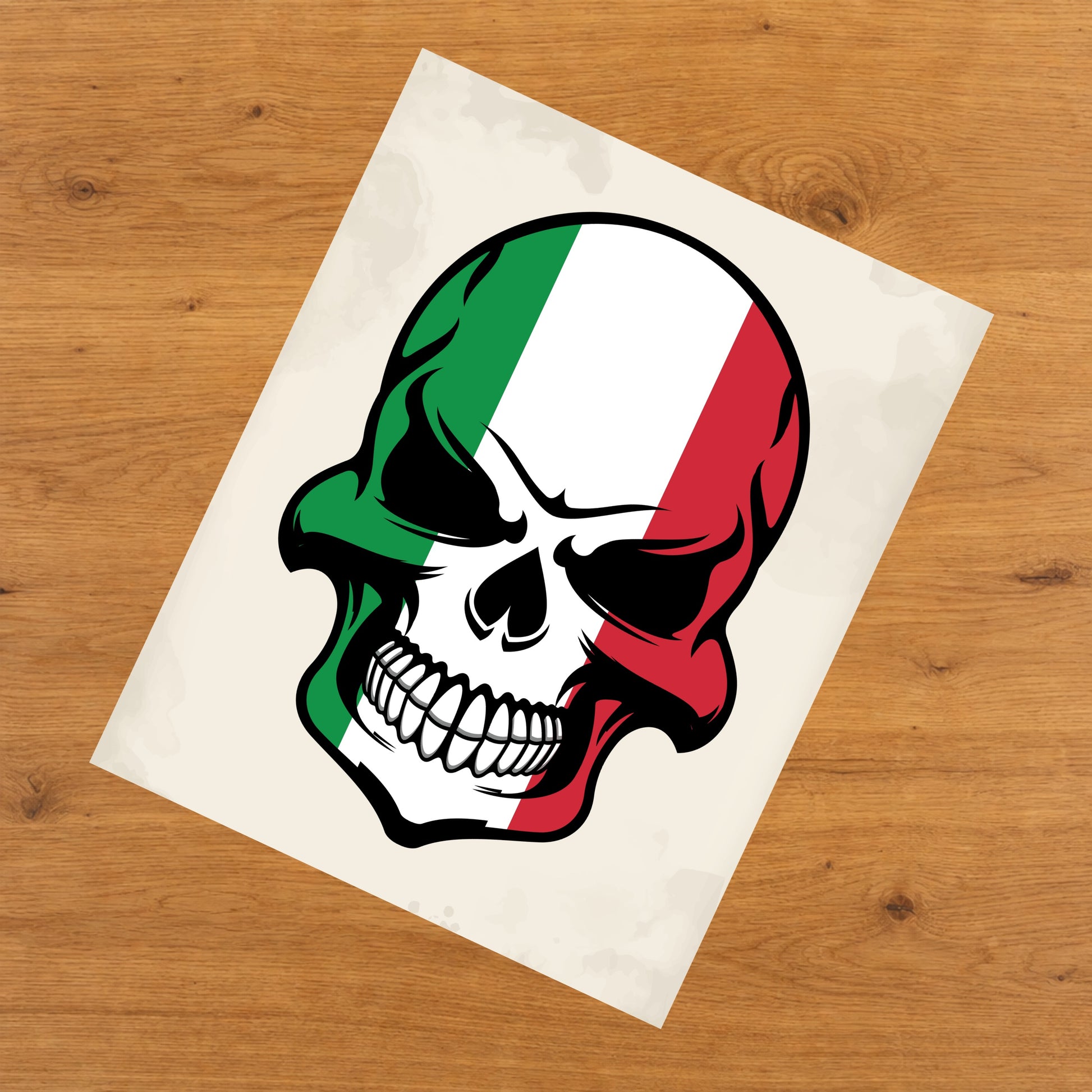Italian Flag Skull Cool Italy Skull 8"x10" Wall Art Print