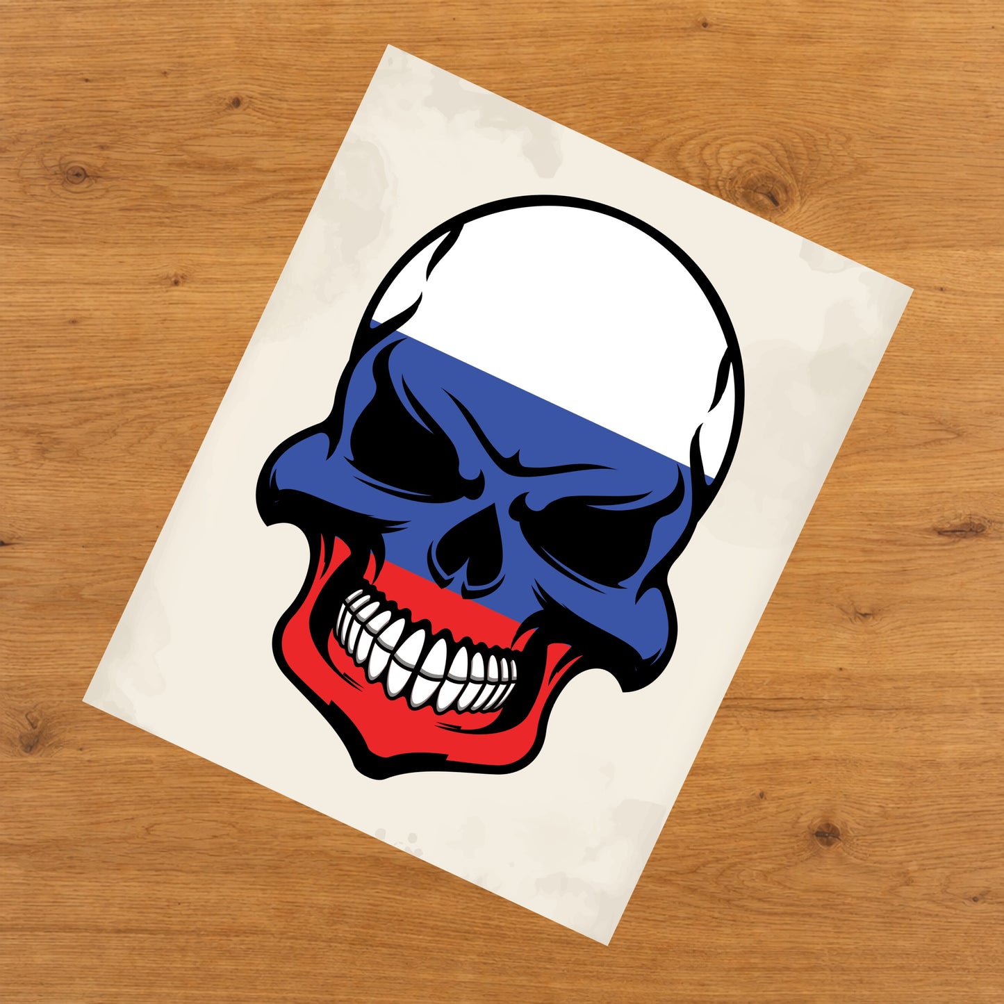 Russian Flag Skull Cool Russia Skull 8"x10" Wall Art Print